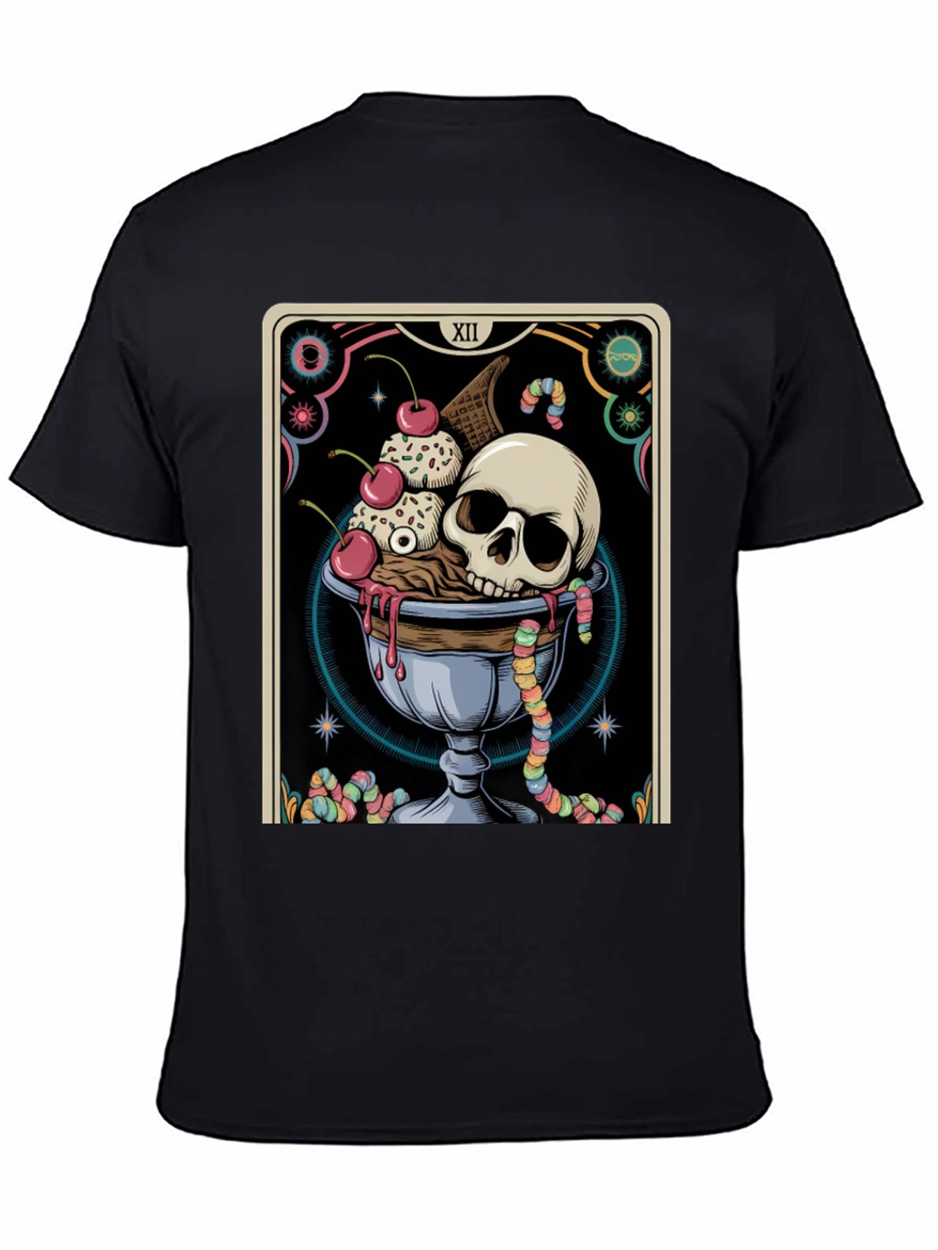Skull Ice Cream Tarot Card Graphic Tee