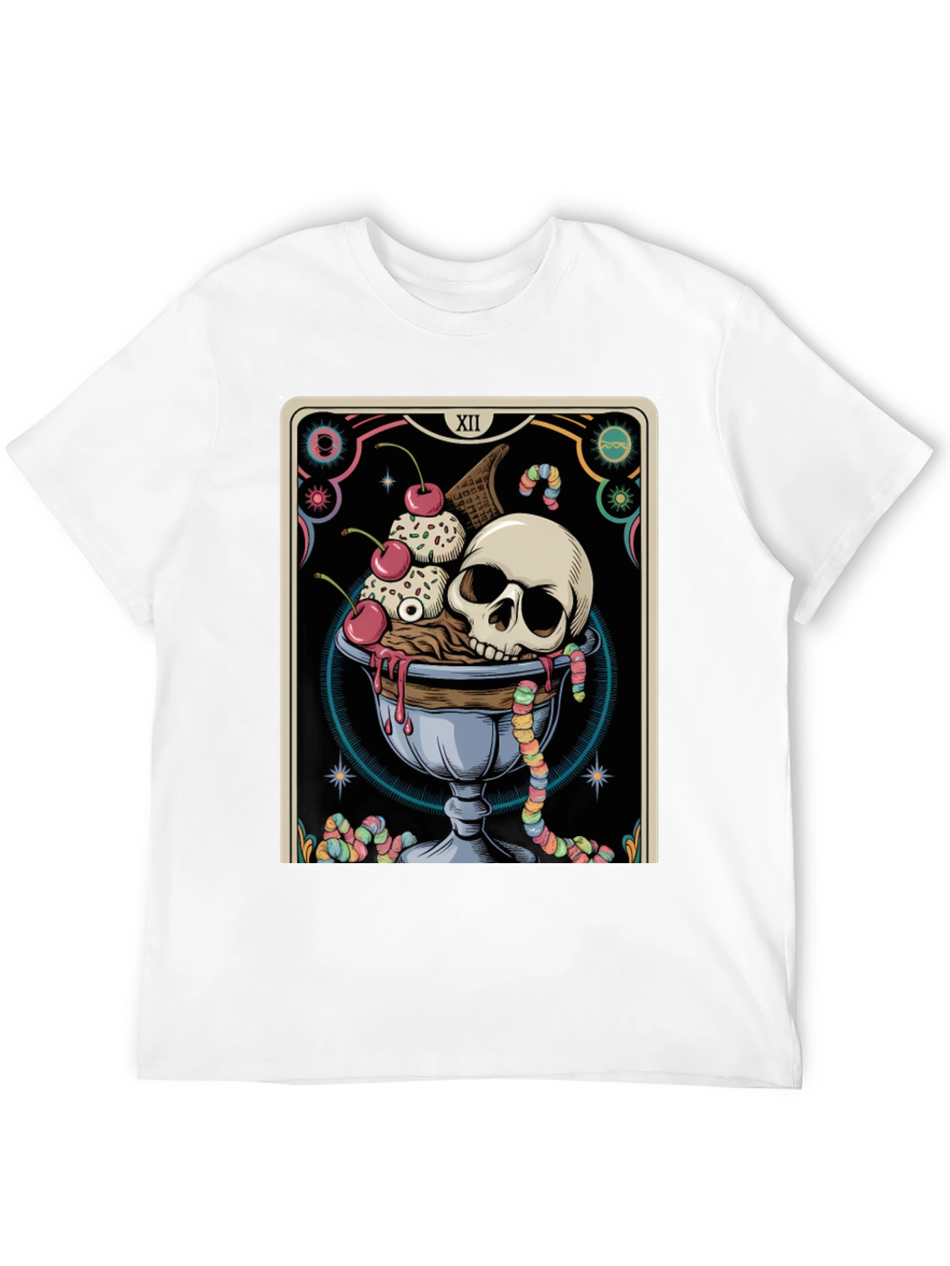 Skull Ice Cream Tarot Card Graphic Tee