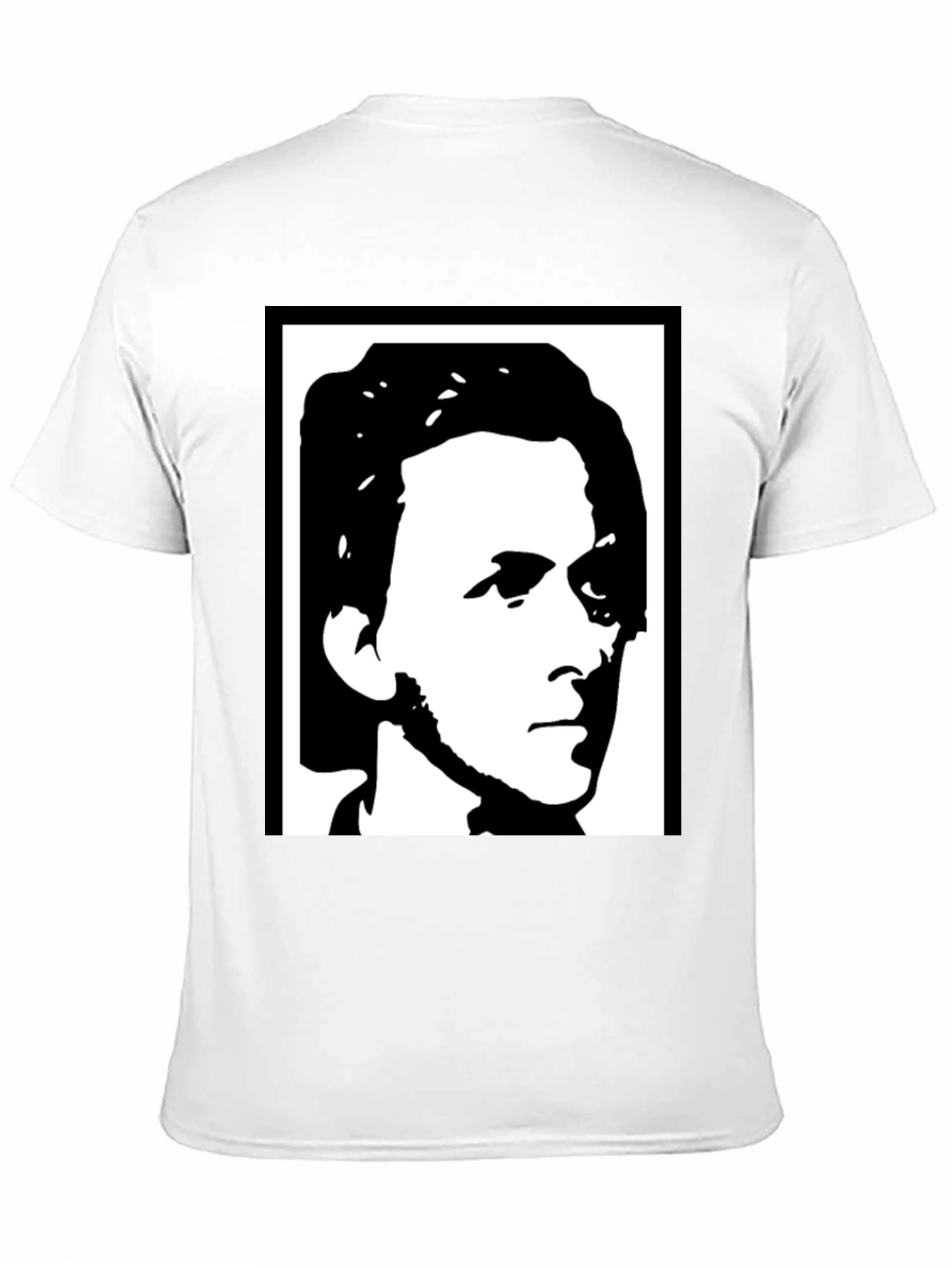 Black T-Shirt with Abstract Face Design