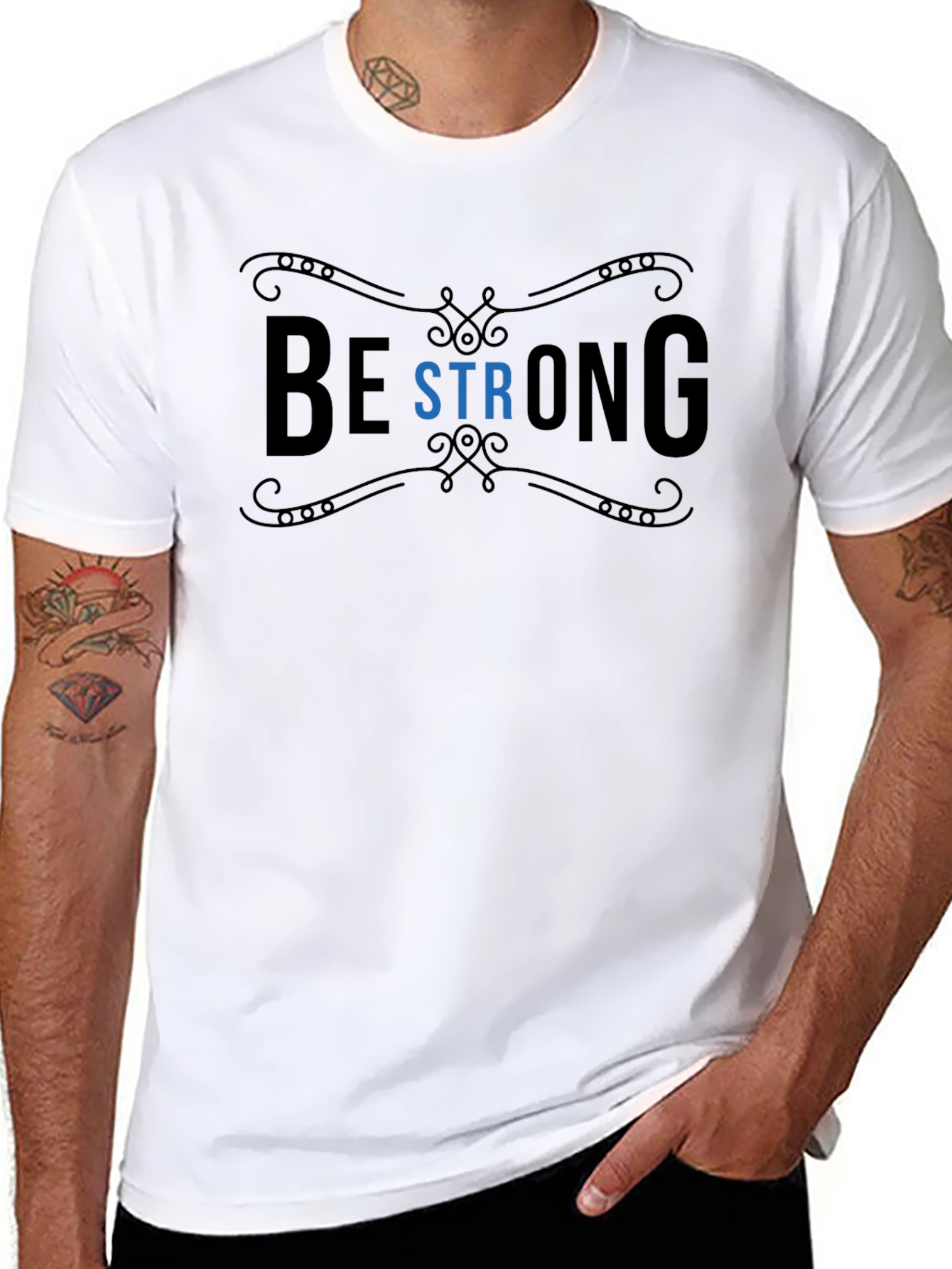 Be Strong Graphic T-Shirt - Motivational Black Tee