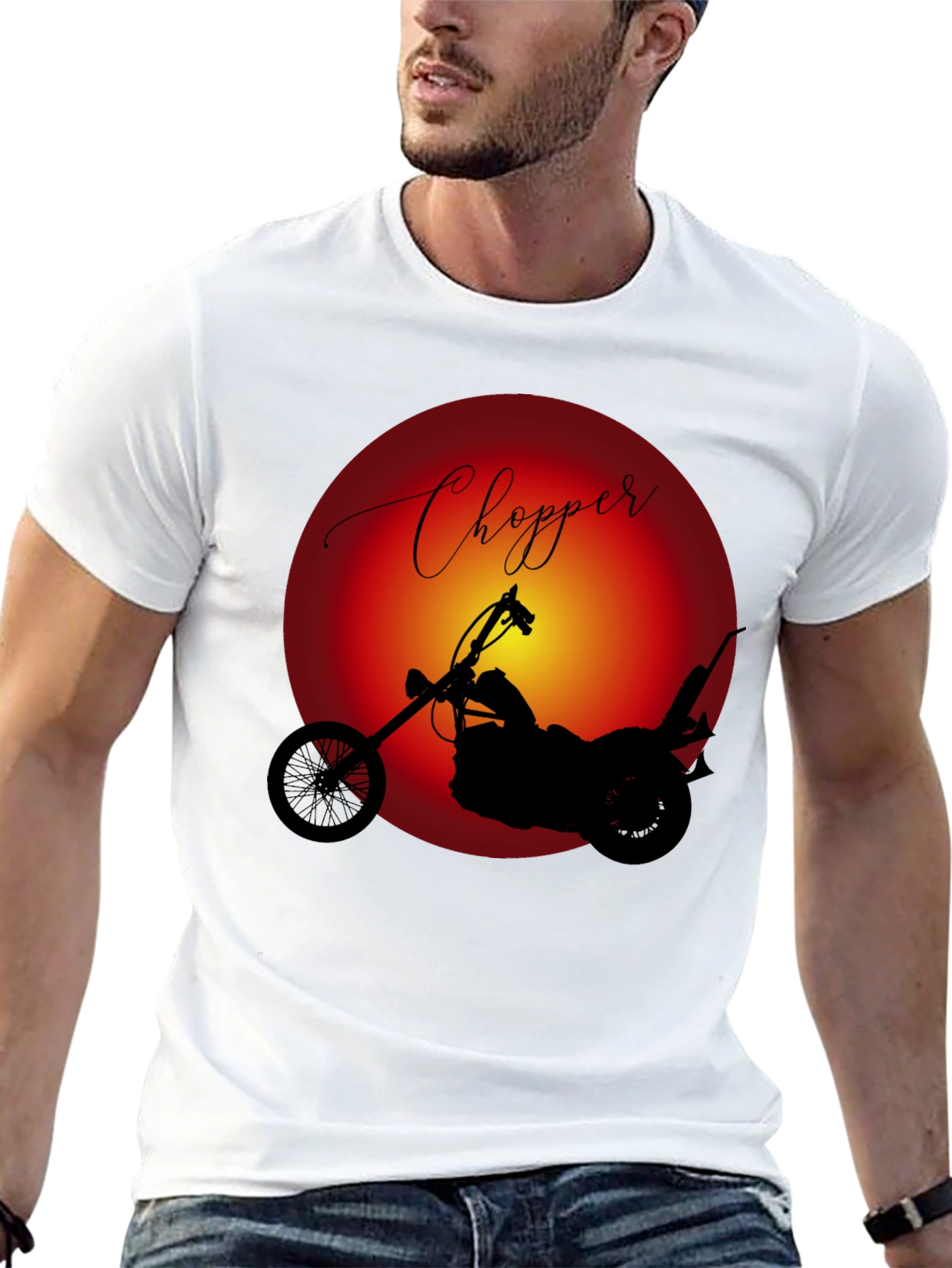 Chopper Motorcycle Graphic Tee - Classic Ride