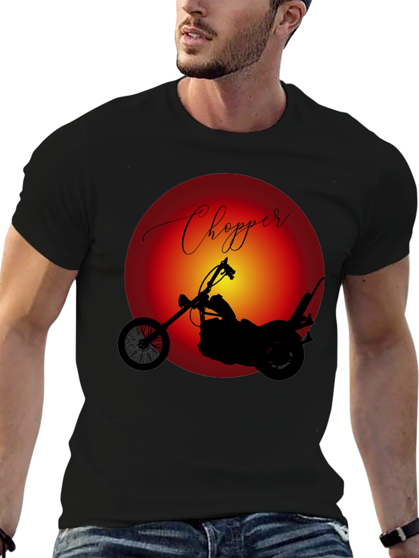 Chopper Motorcycle Graphic Tee - Classic Ride