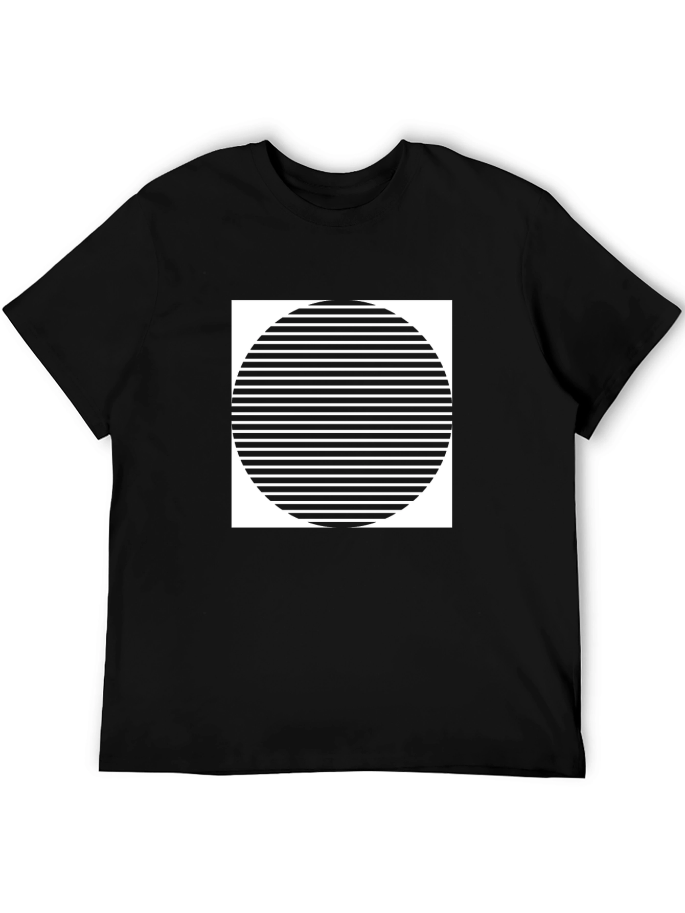 Stripped Circle Graphic Tee - Modern Style