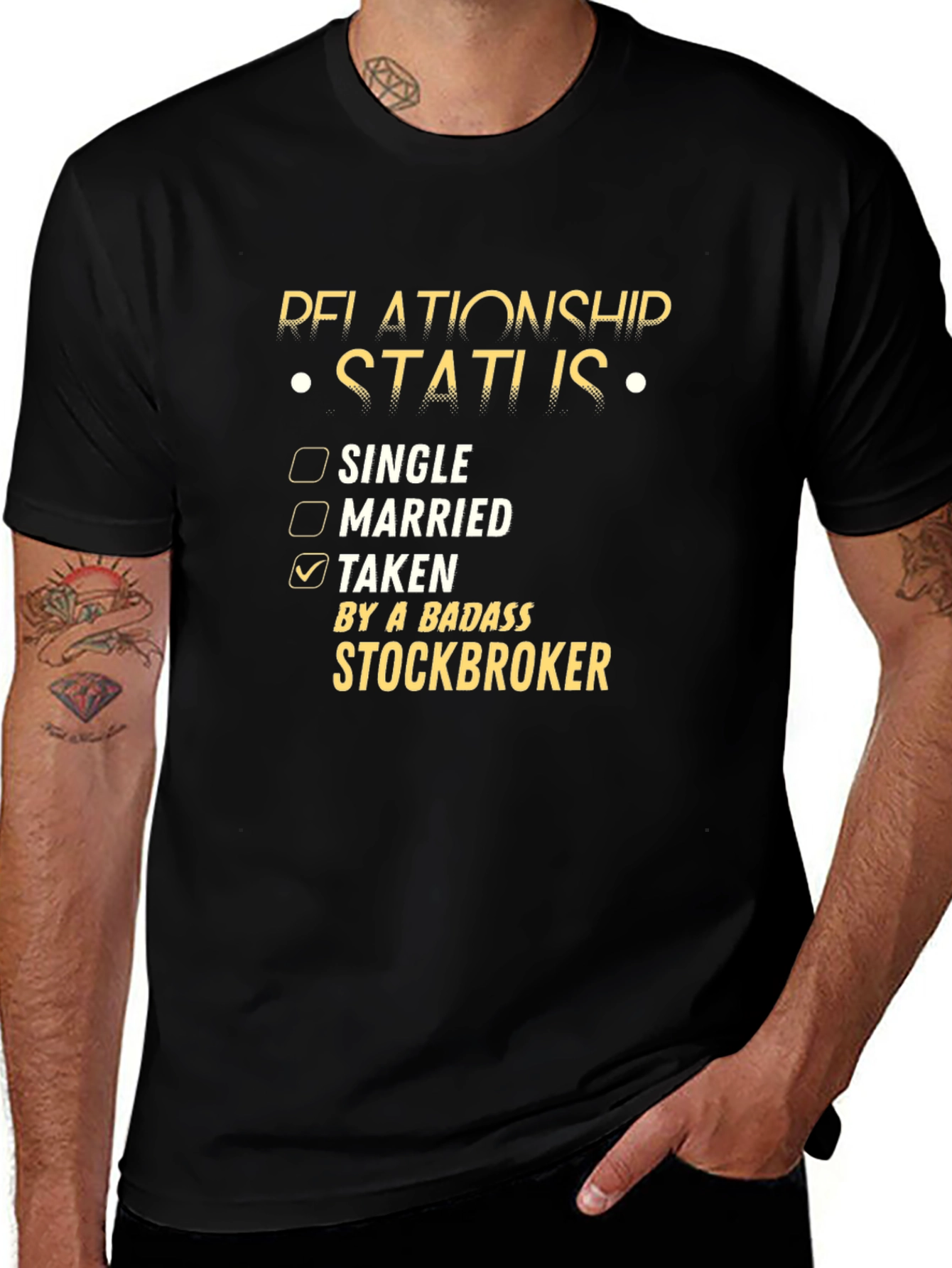 Relationship Status Stockbroker T-Shirt - Taken By A Badass