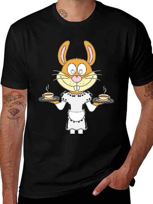 Humorous Bunny Waitress T-Shirt