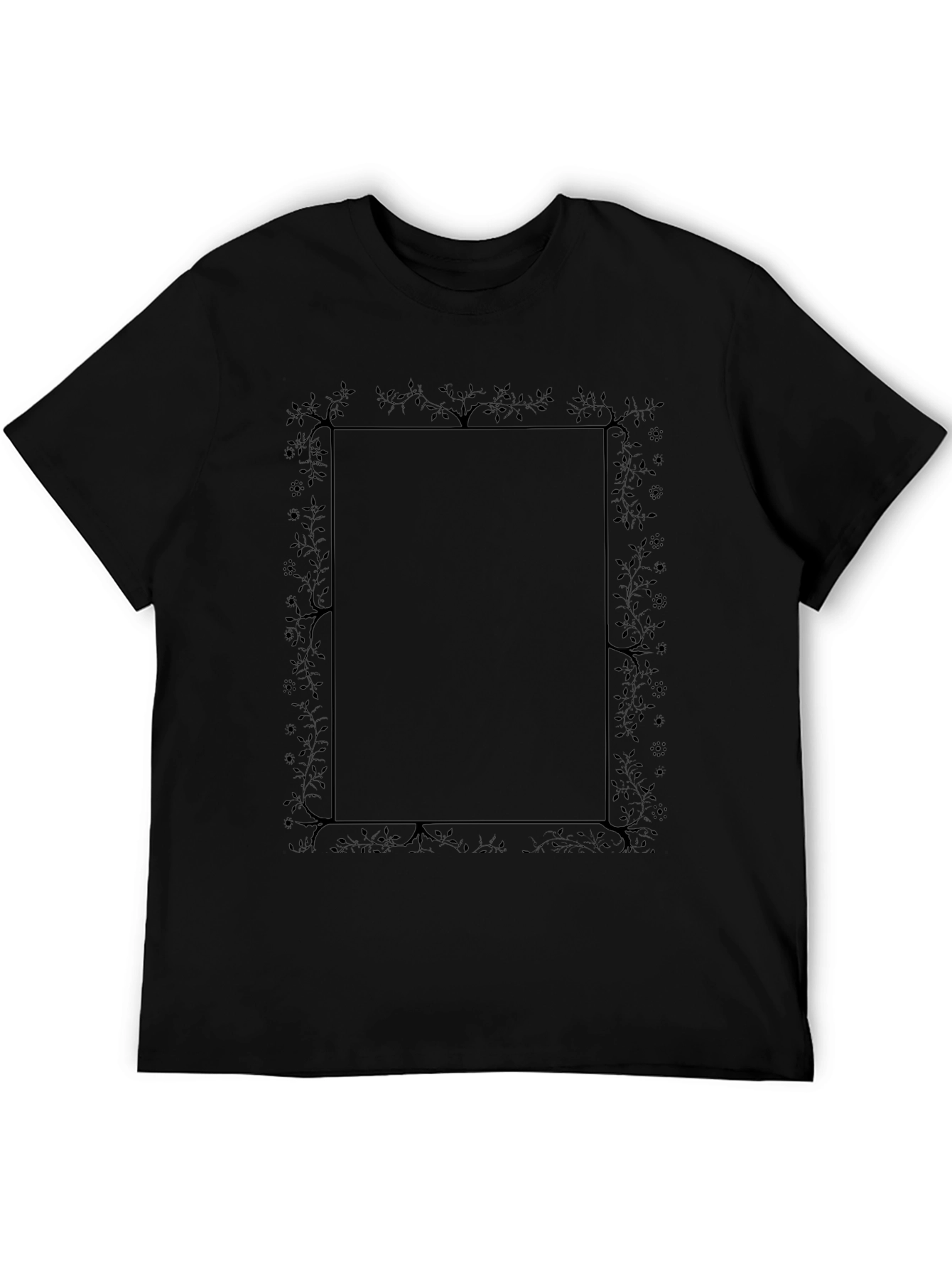Floral Frame Graphic Black Tee