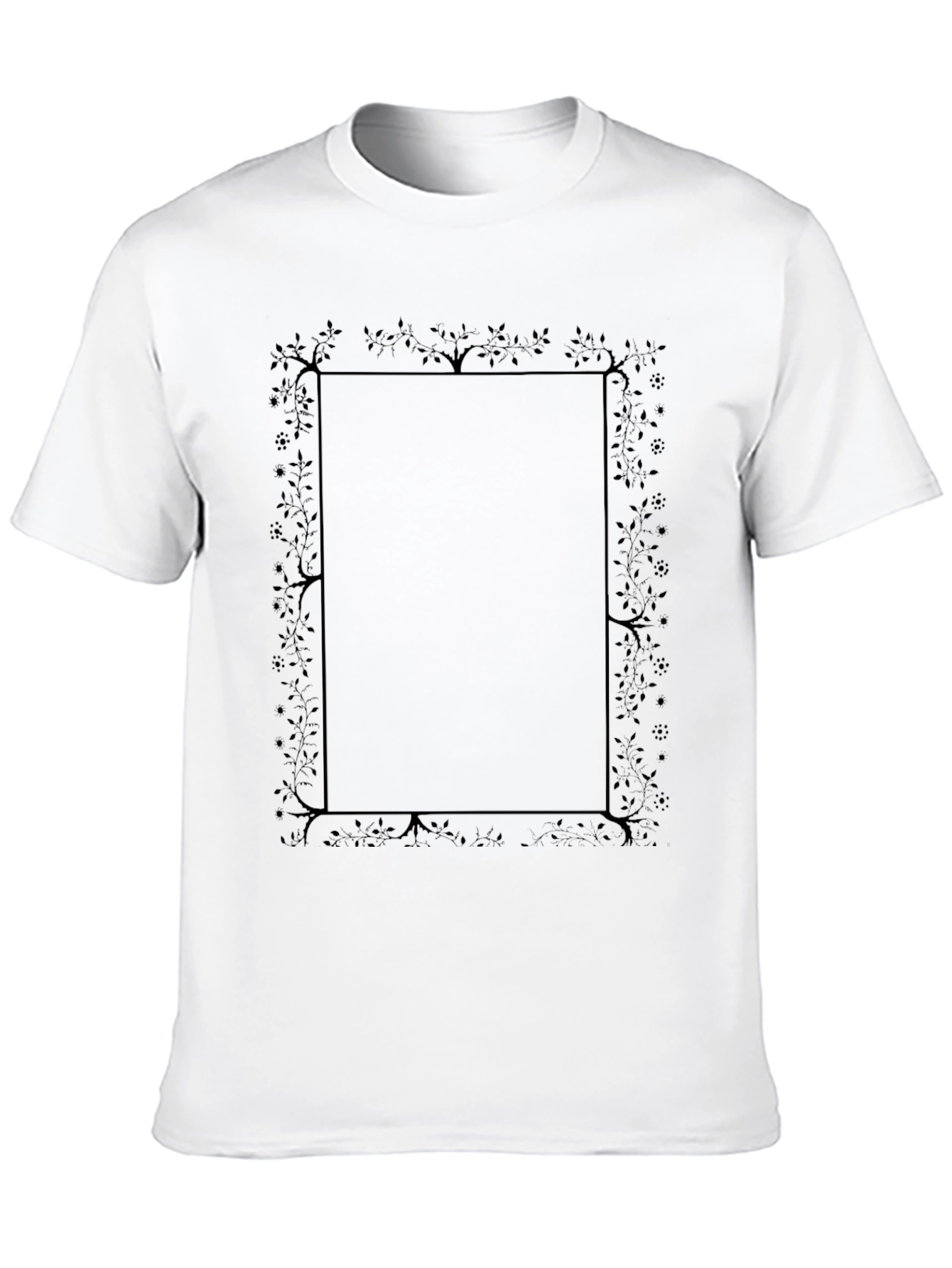 Floral Frame Graphic Black Tee