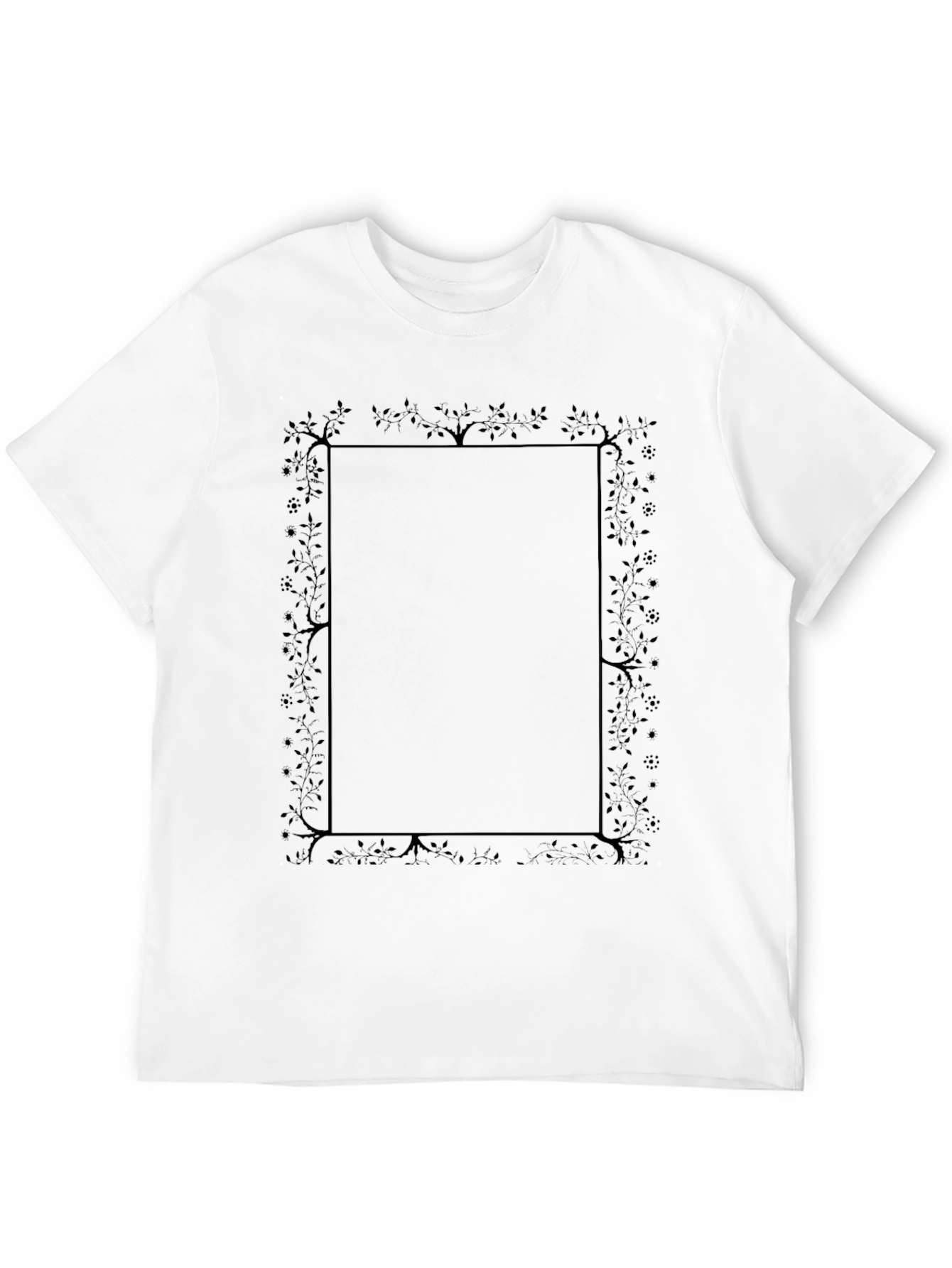 Floral Frame Graphic Black Tee