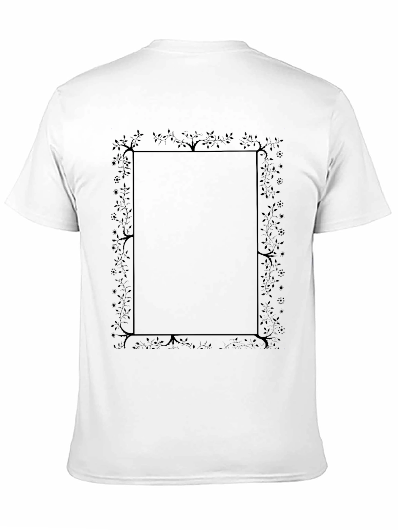Floral Frame Graphic Black Tee