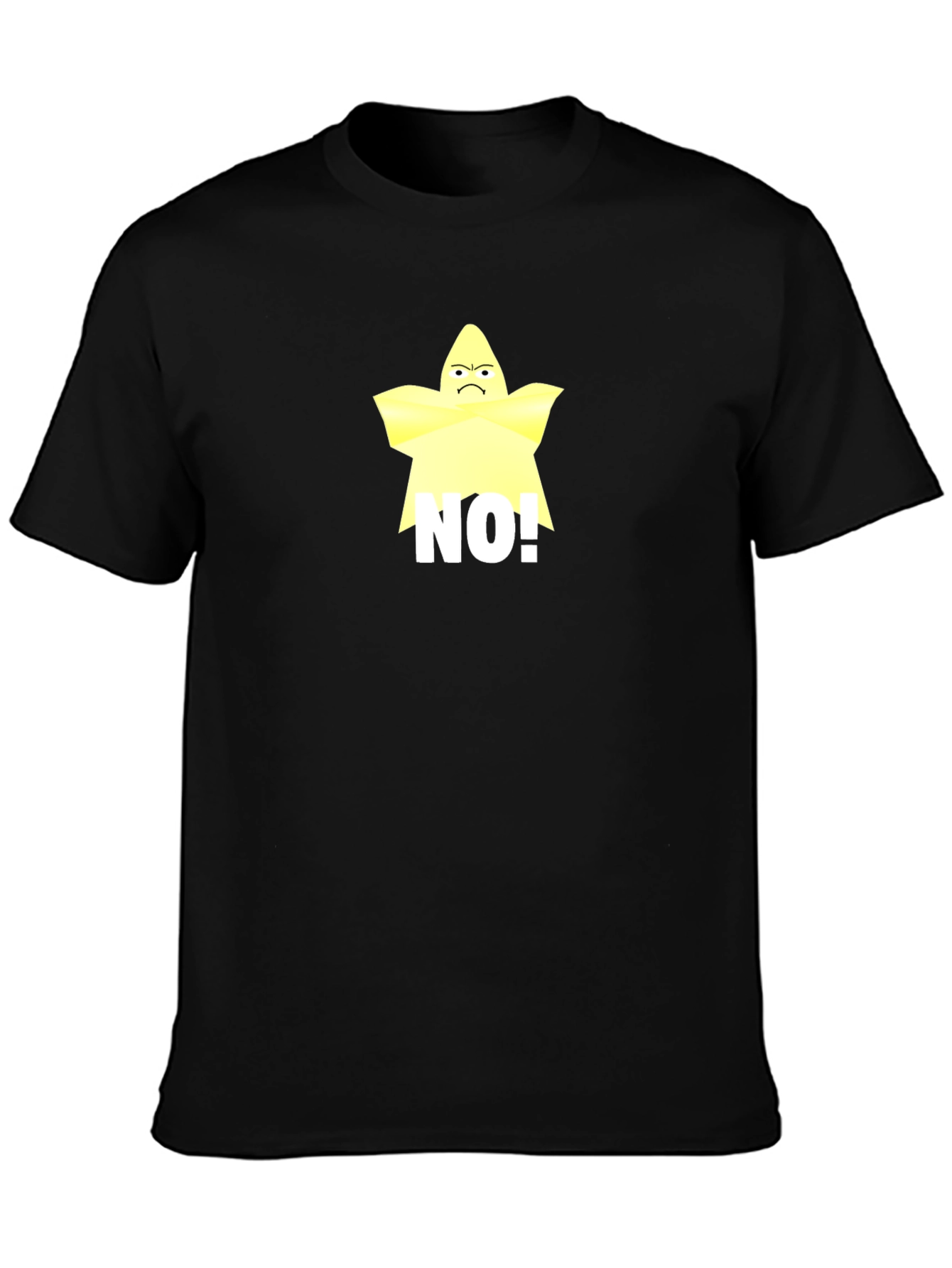 Grumpy Star No! Black T-Shirt