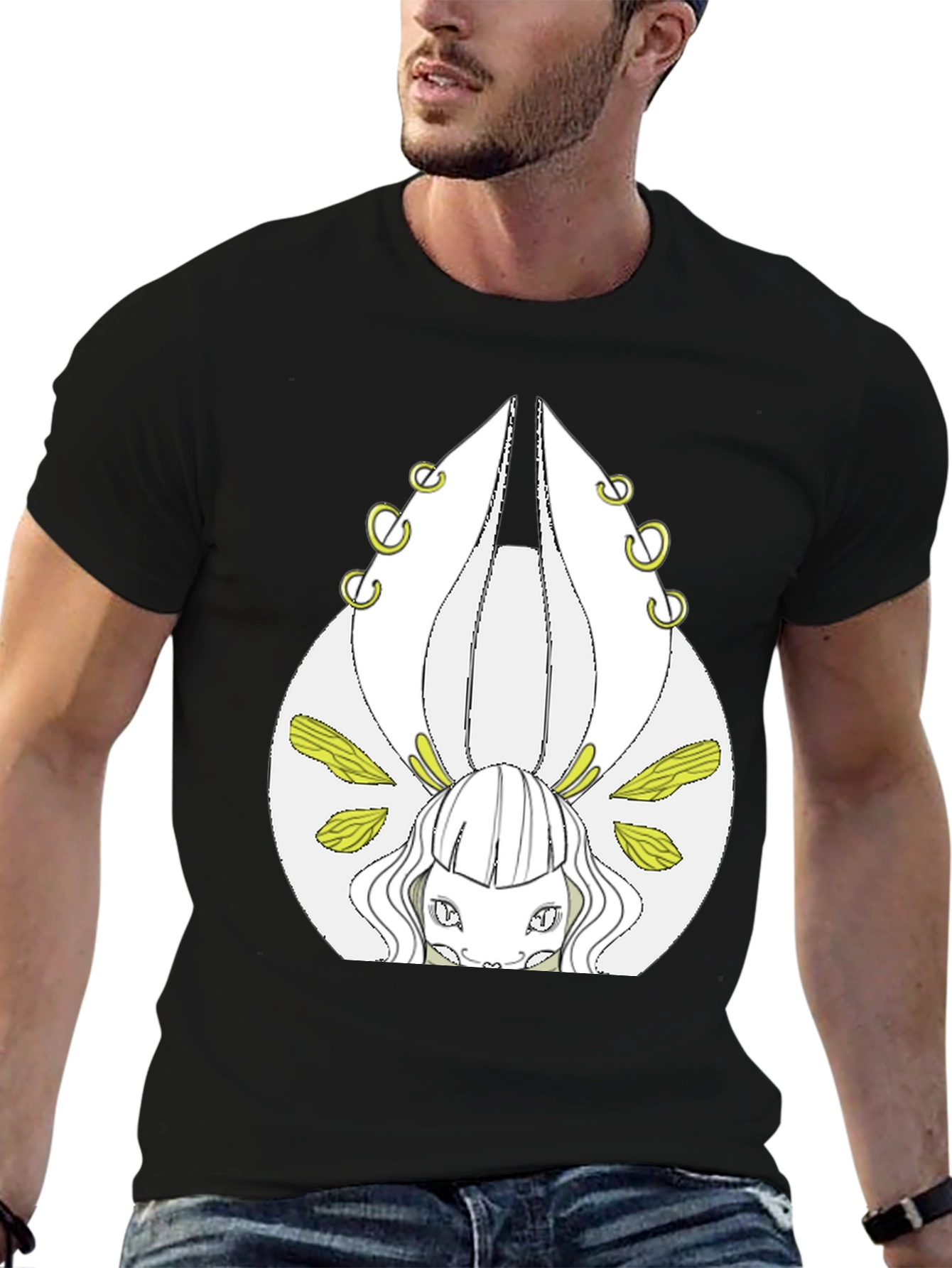 Mystical Creature Graphic Tee - Black