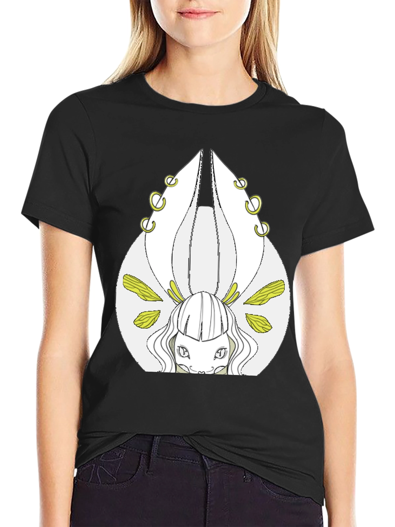 Mystical Creature Graphic Tee - Black