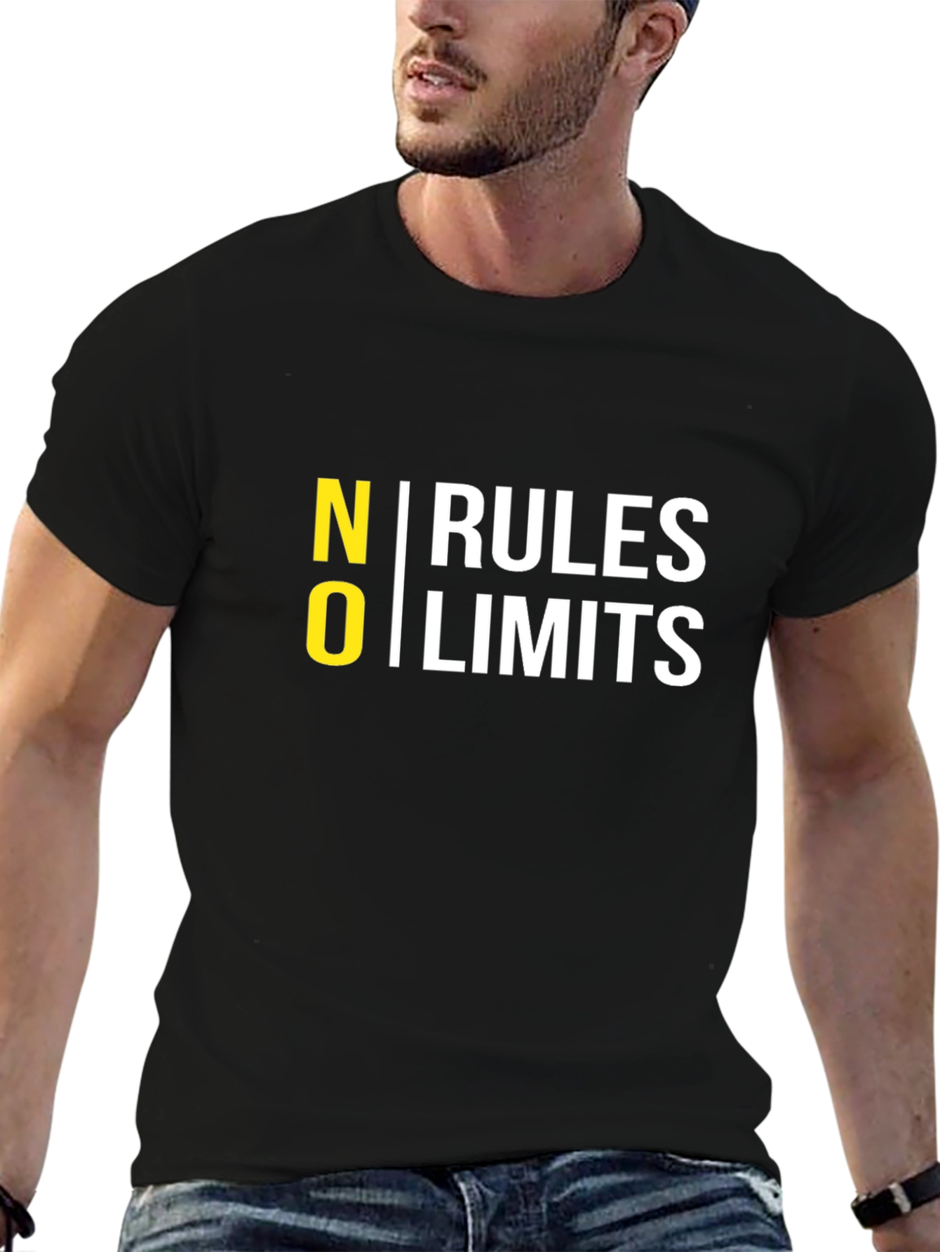 No Rules No Limits Black Graphic Tee