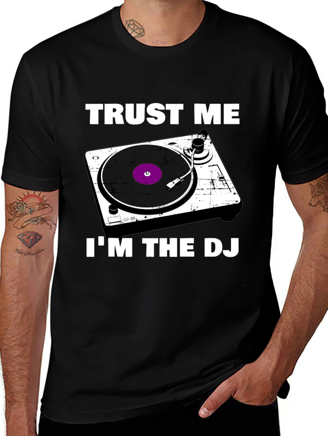 Trust Me Im The DJ T-Shirt - Turntable Design