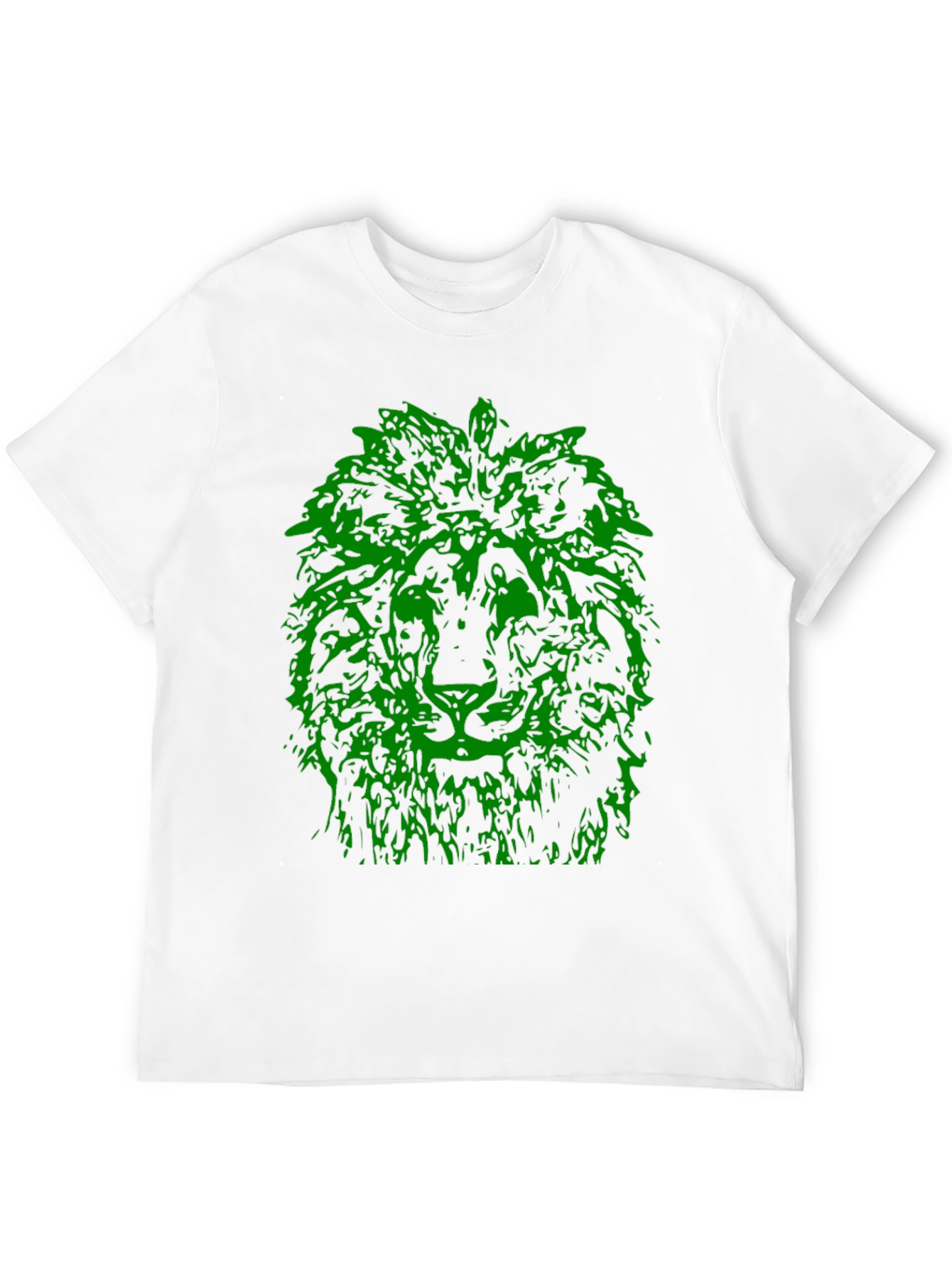 Green Lion Graphic Print Black T-Shirt