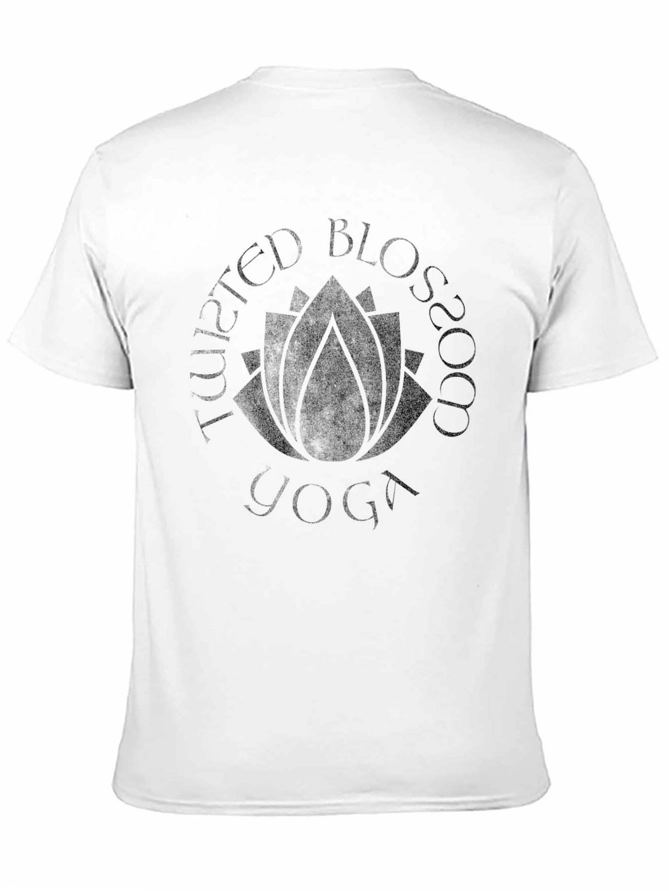 Twisted Blossom Yoga Black Graphic T-Shirt