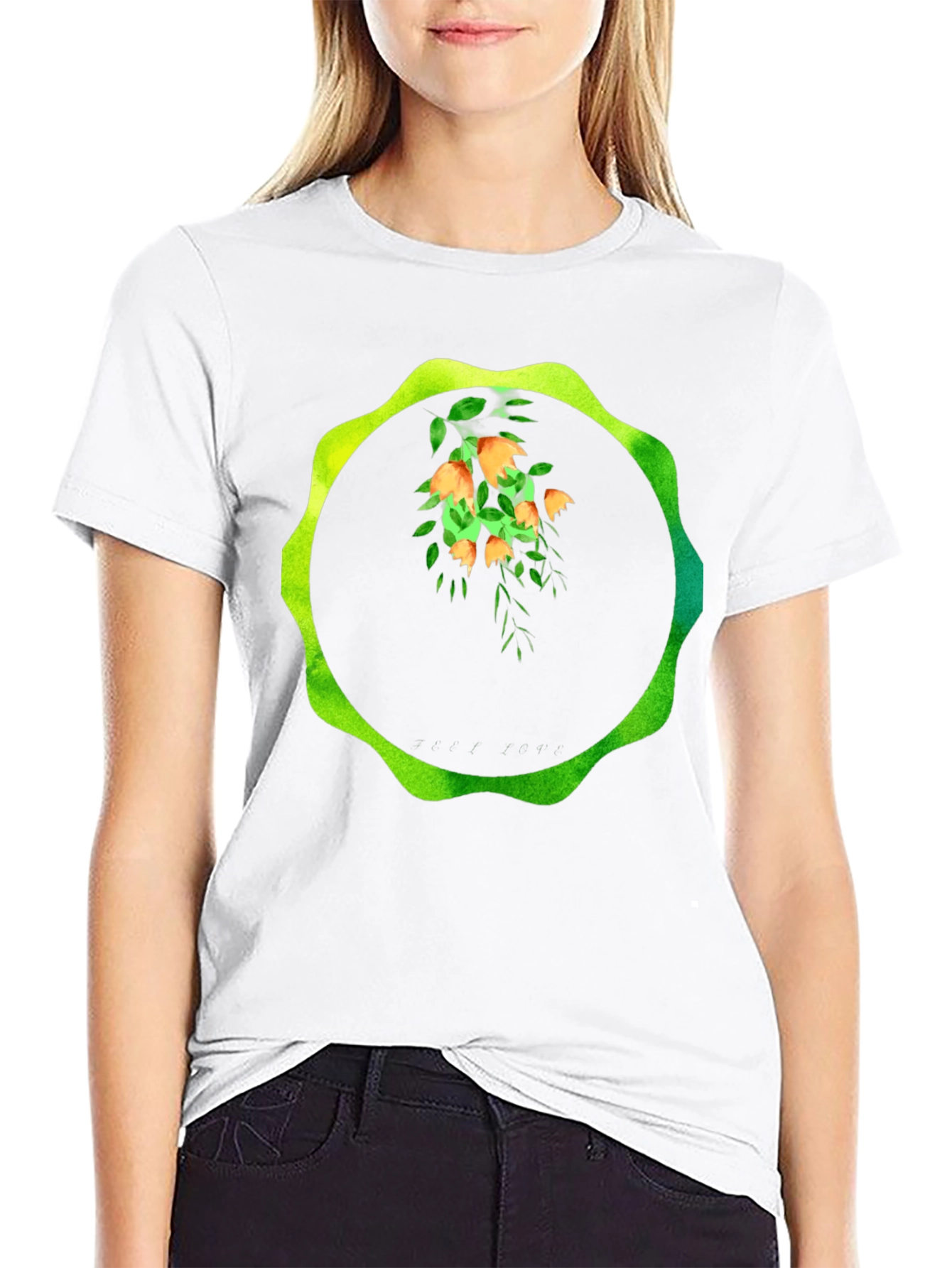 Floral Circle Graphic Tee - Unique Design