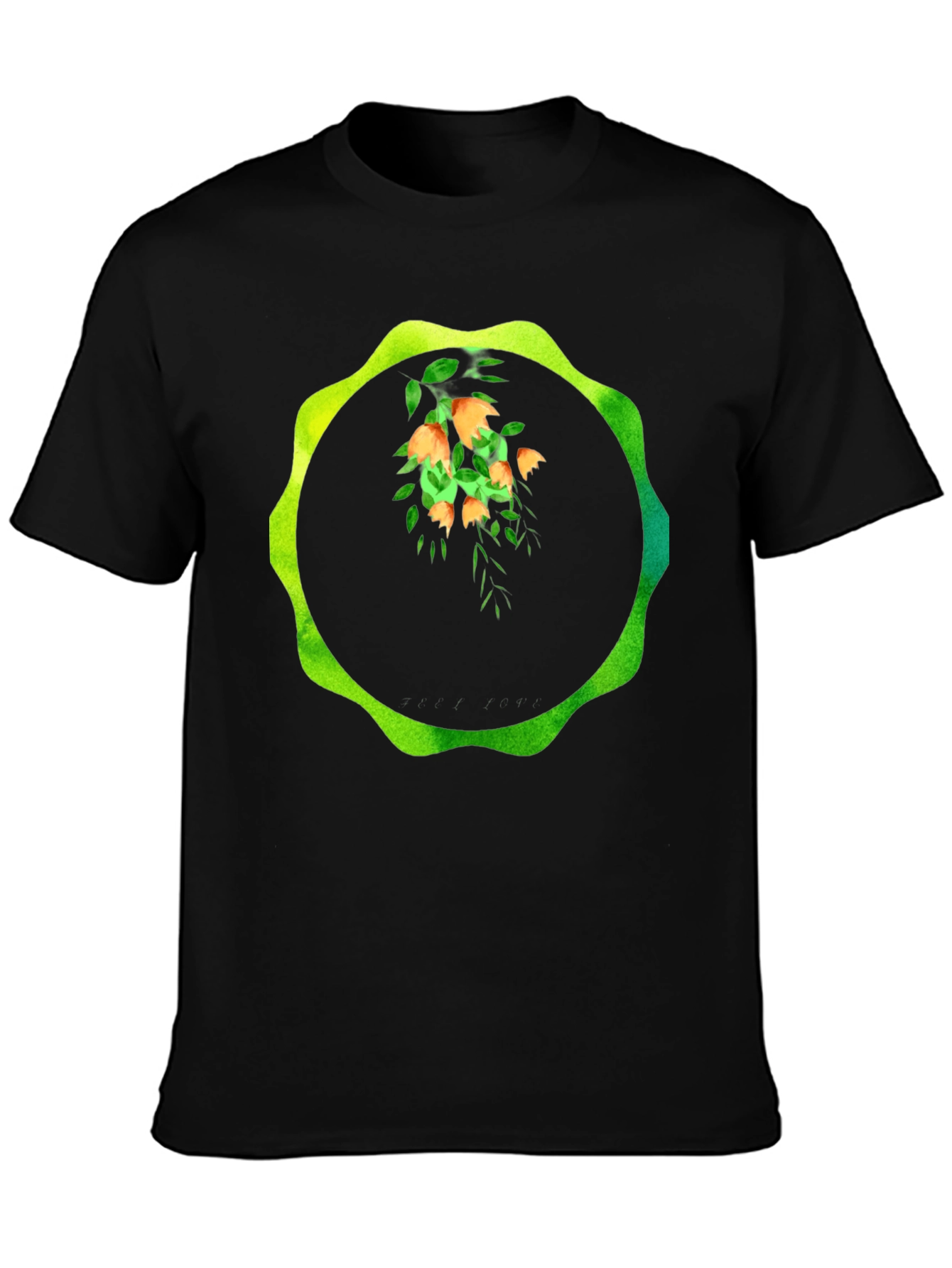 Floral Circle Graphic Tee - Unique Design