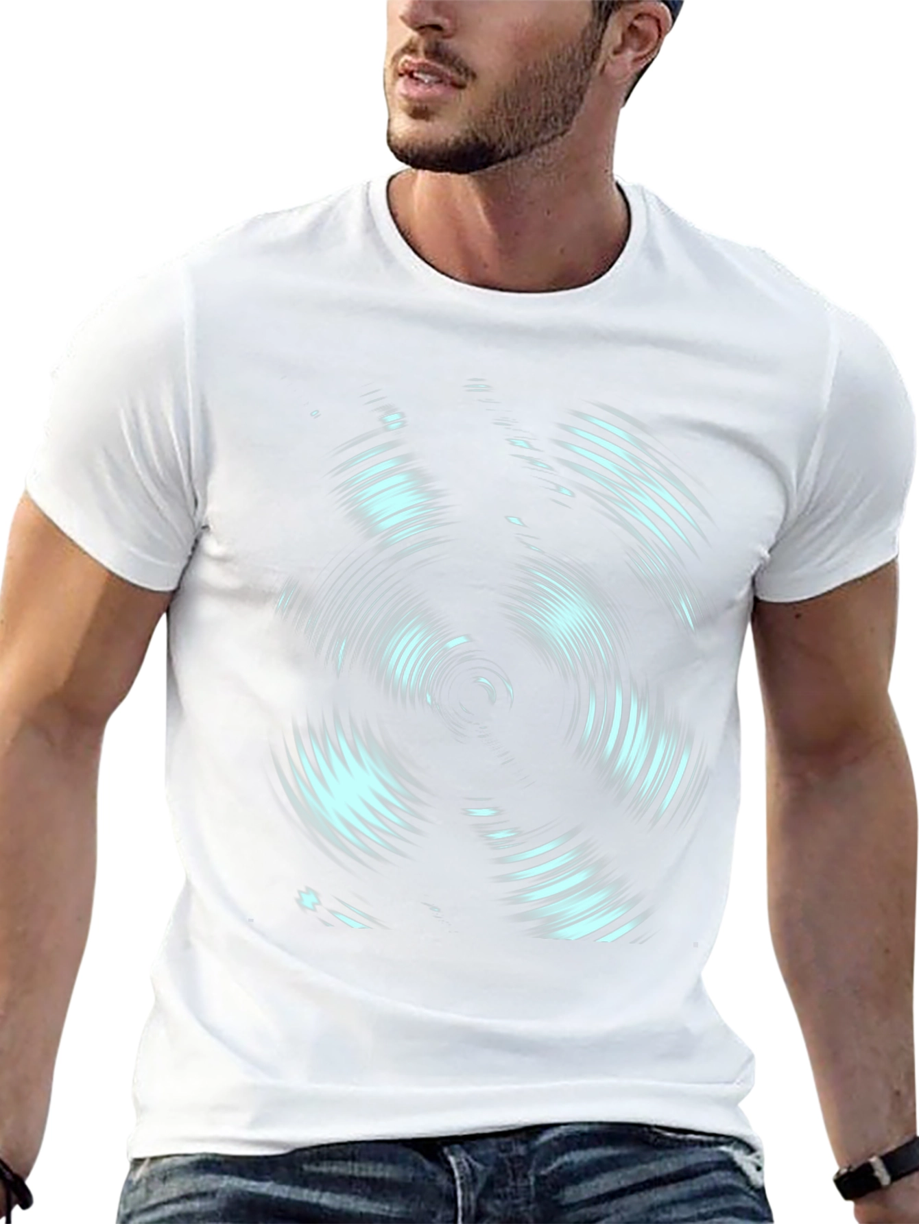 Abstract Swirl Graphic Print Crew Neck Tee