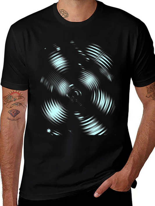Abstract Swirl Graphic Print Crew Neck Tee