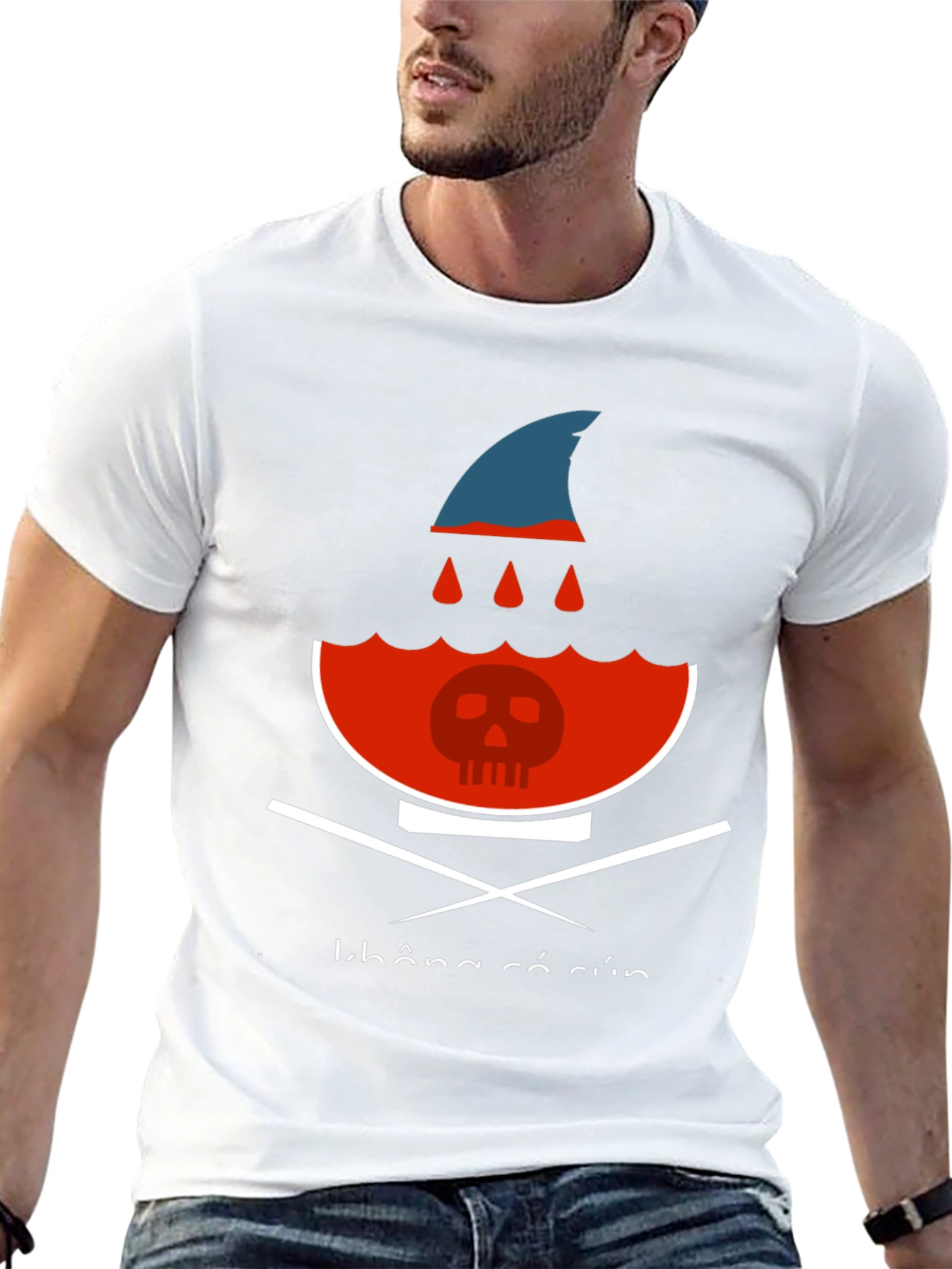 Shark Fin Soup Skull Graphic Tee