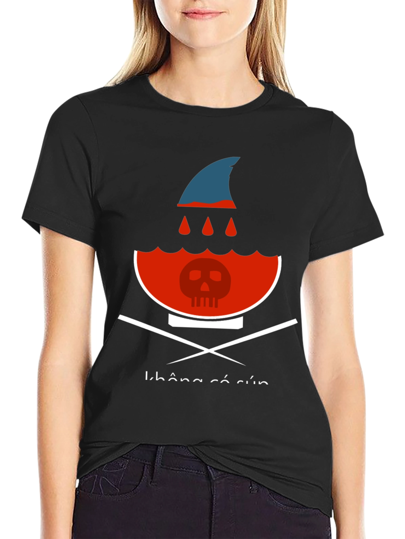 Shark Fin Soup Skull Graphic Tee