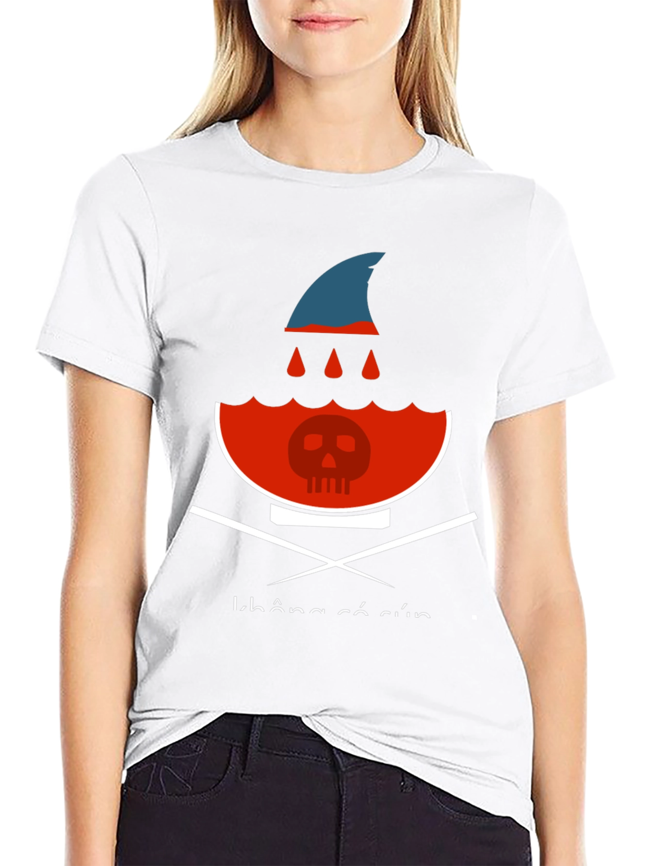 Shark Fin Soup Skull Graphic Tee