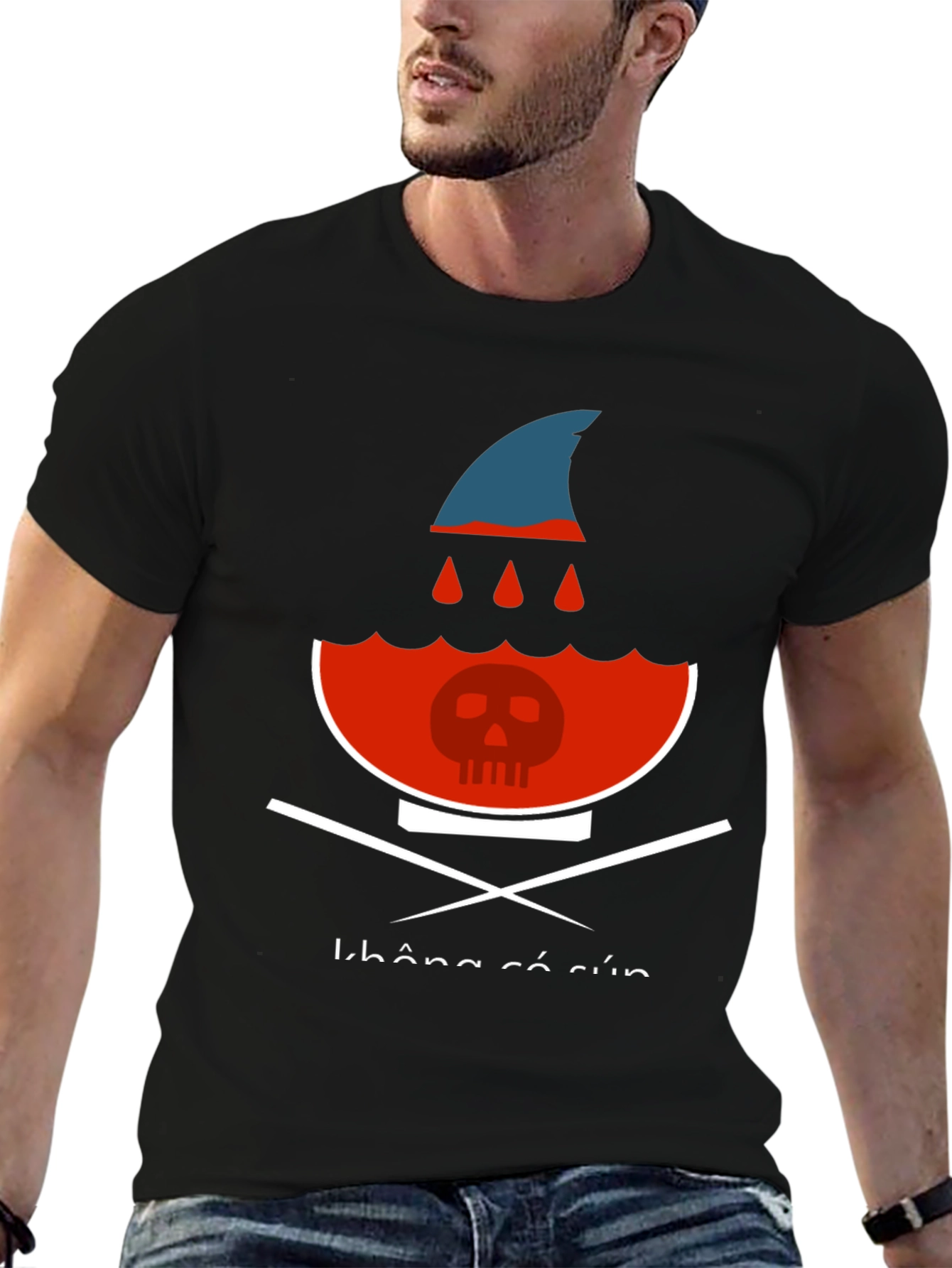 Shark Fin Soup Skull Graphic Tee