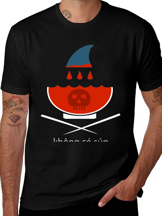 Shark Fin Soup Skull Graphic Tee