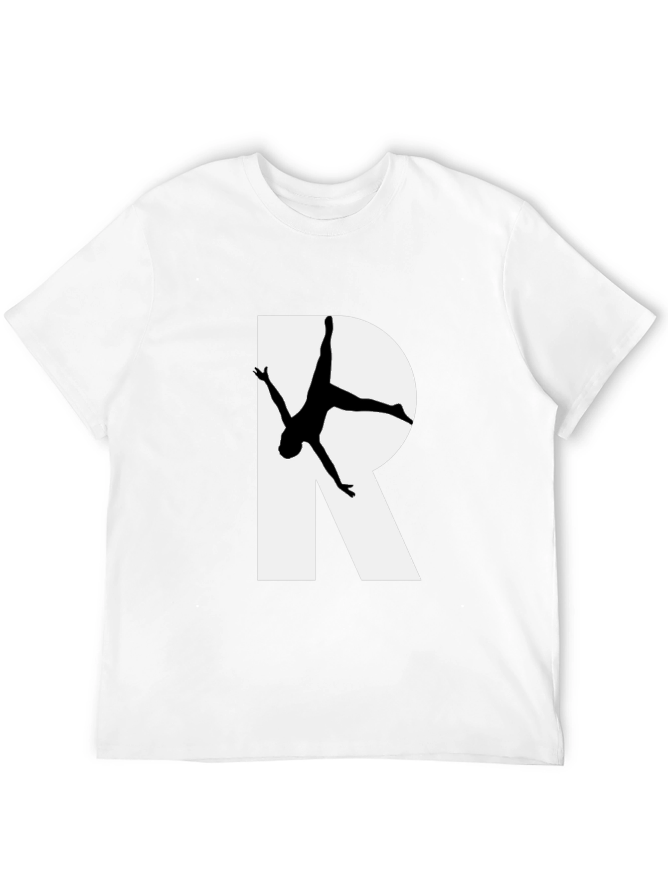Black T-Shirt with R and Gymnastics Silhouette