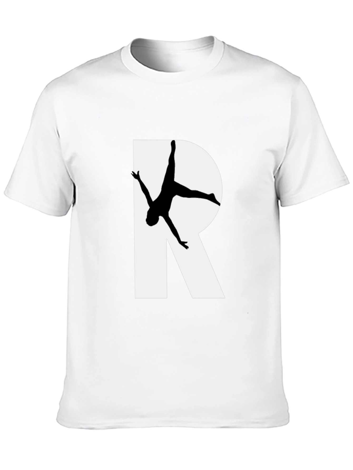 Black T-Shirt with R and Gymnastics Silhouette