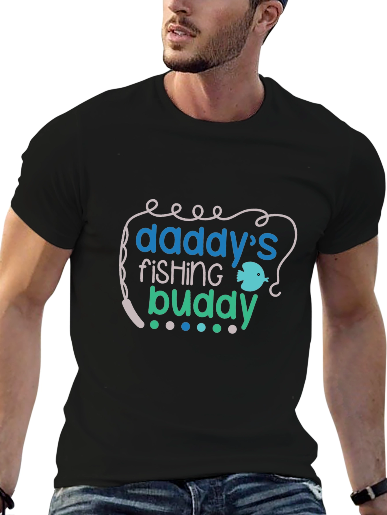 Daddys Fishing Buddy Tee - Black