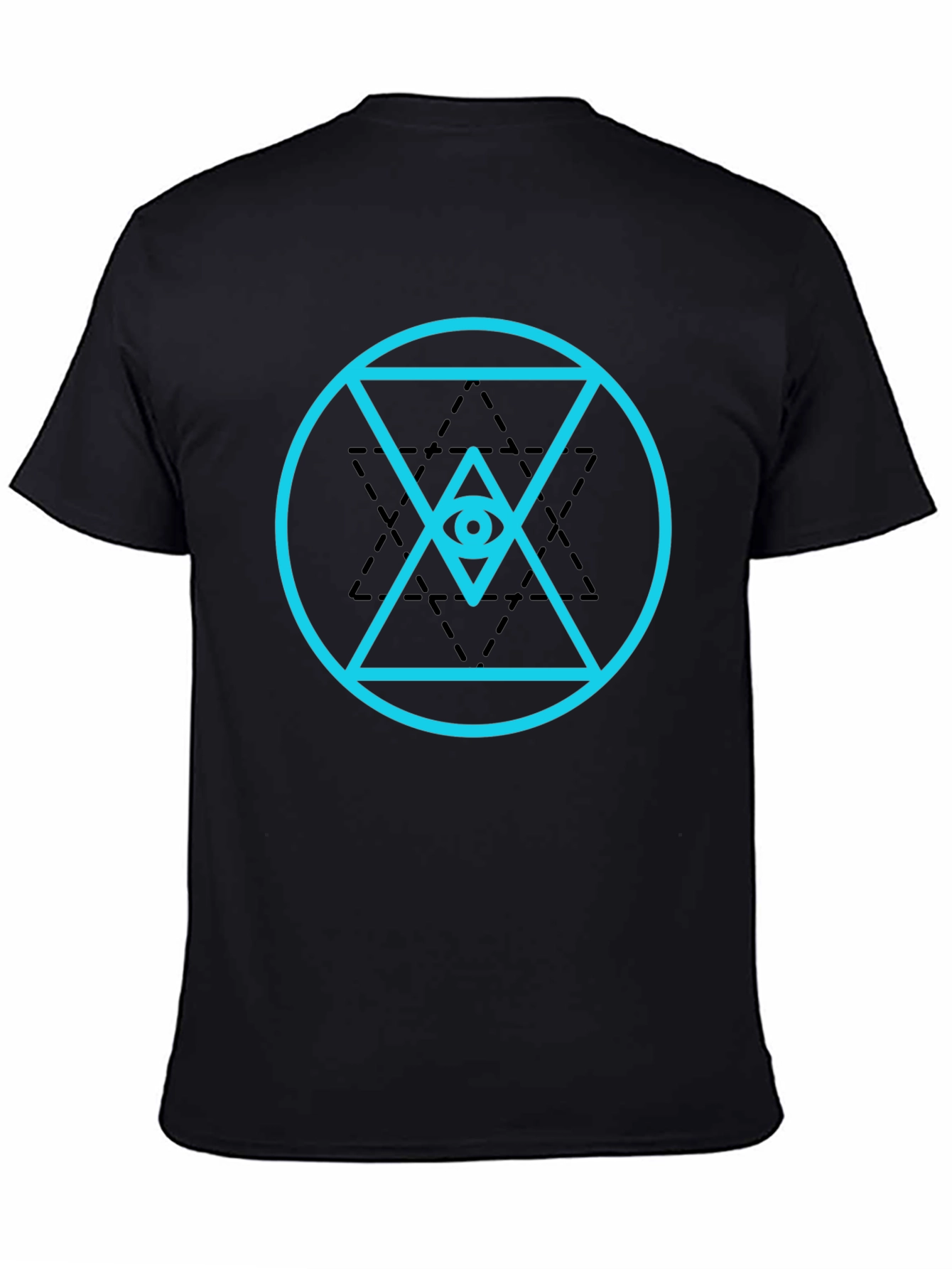 Eye in Triangle Graphic Tee - Black Cotton Blend