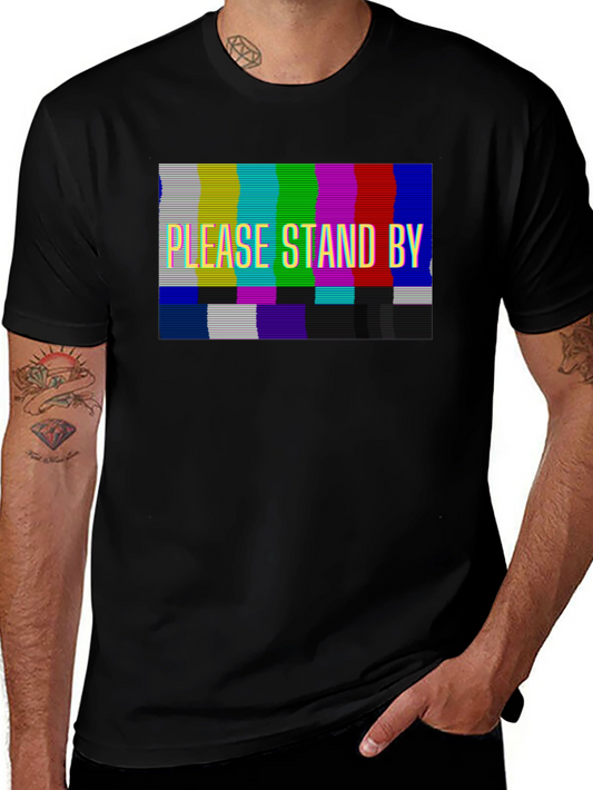 Please Stand By Graphic T-Shirt - Black Tee