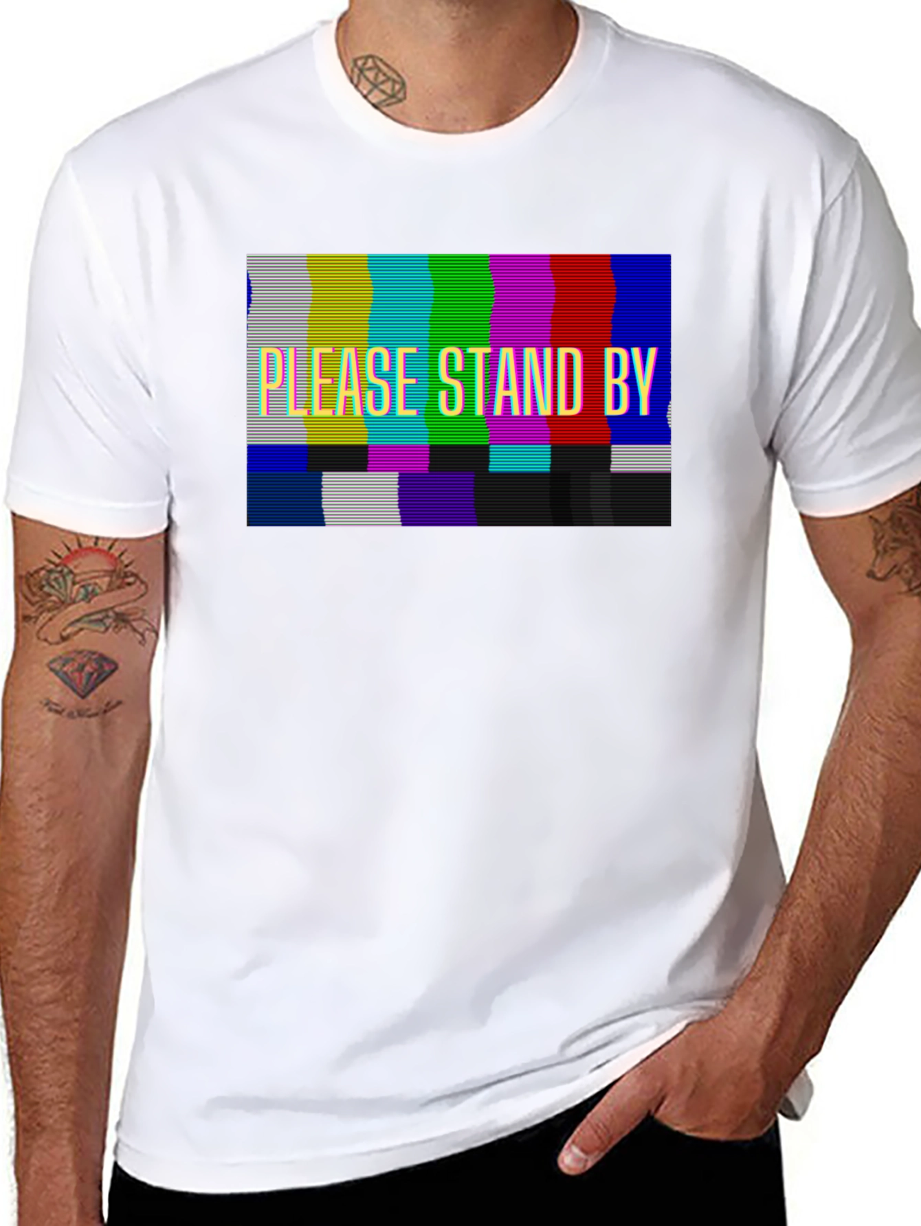 Please Stand By Graphic T-Shirt - Black Tee