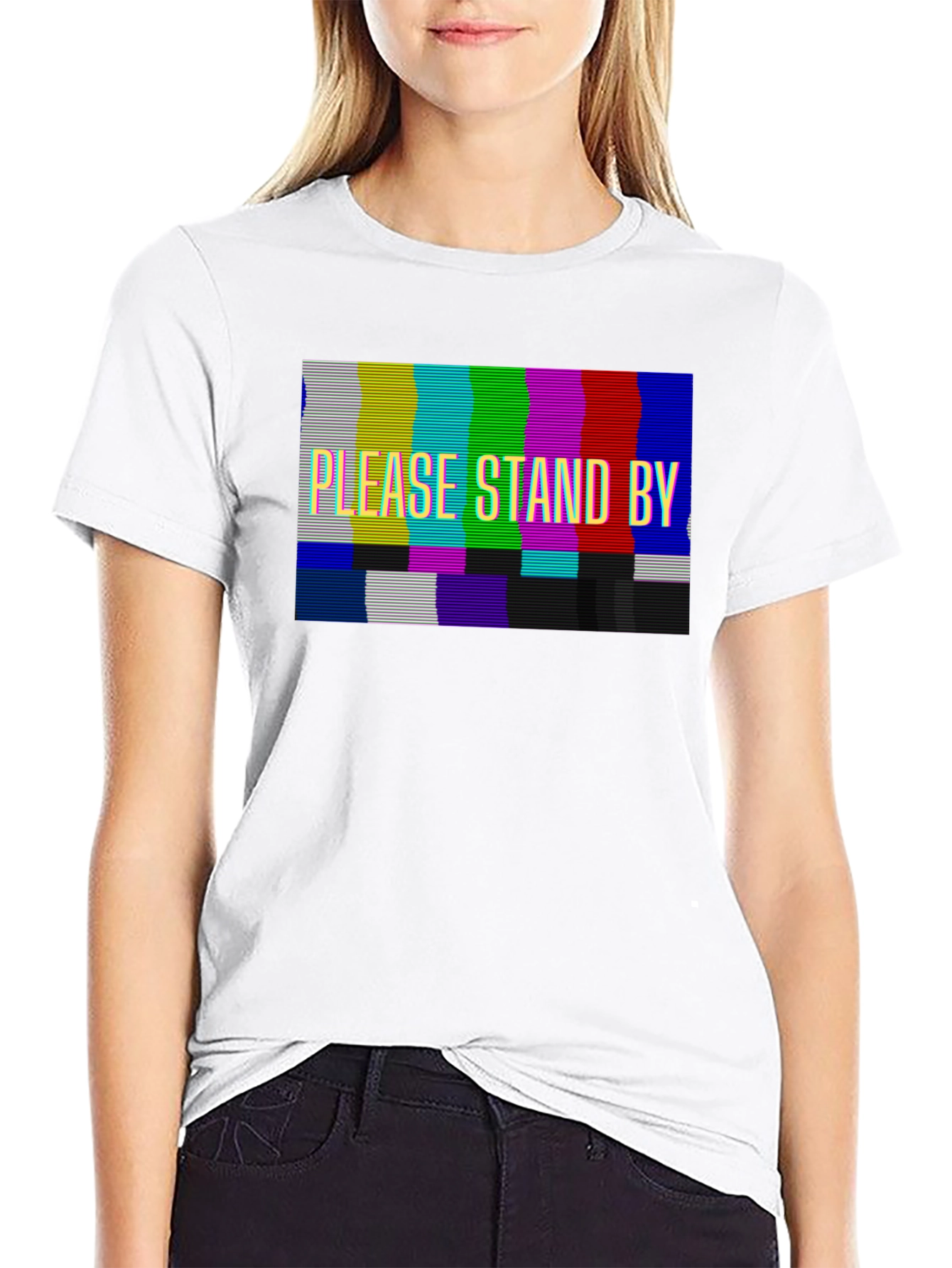 Please Stand By Graphic T-Shirt - Black Tee