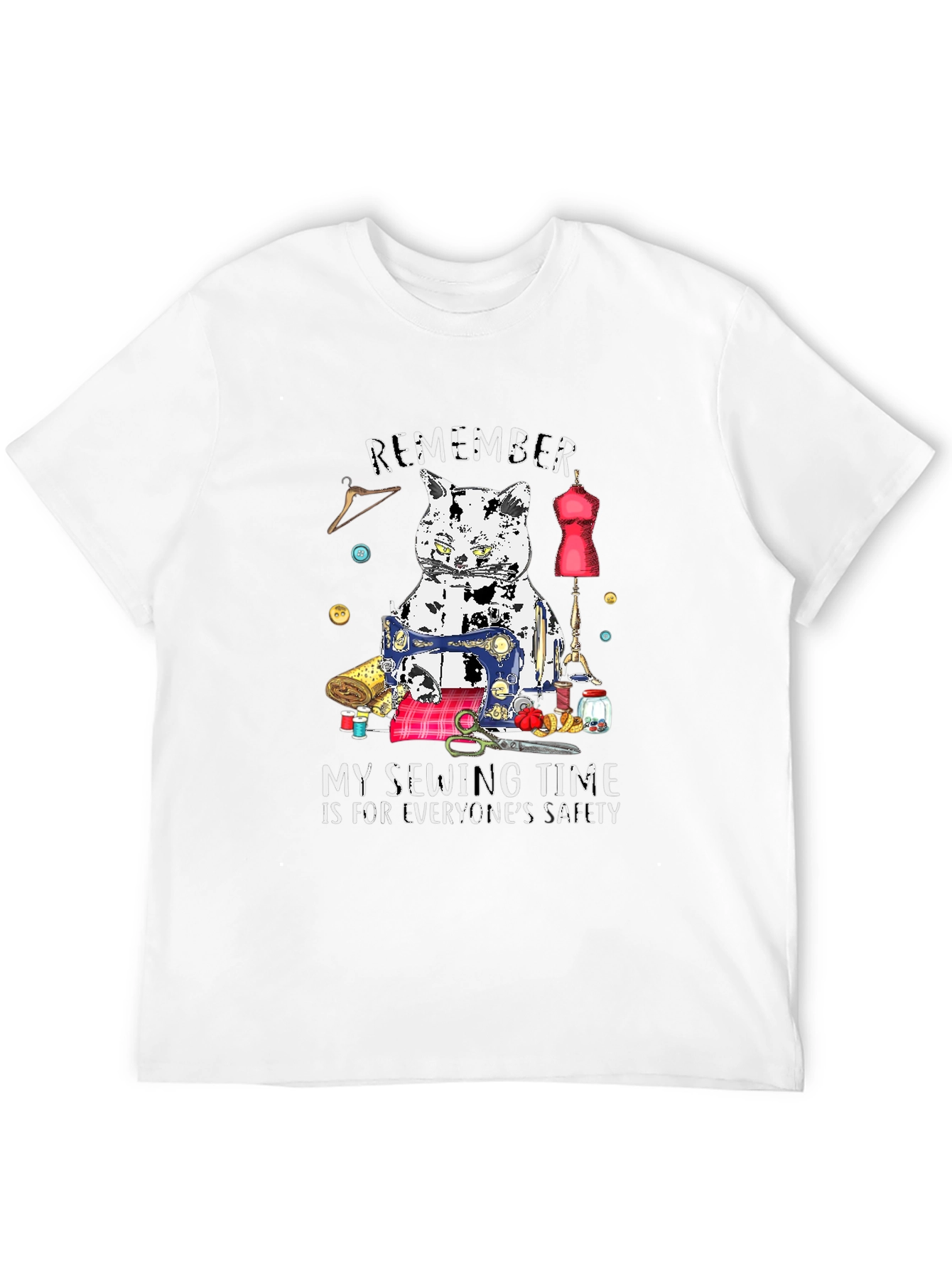 Sewing Cat T-Shirt - Funny Hobby Tee