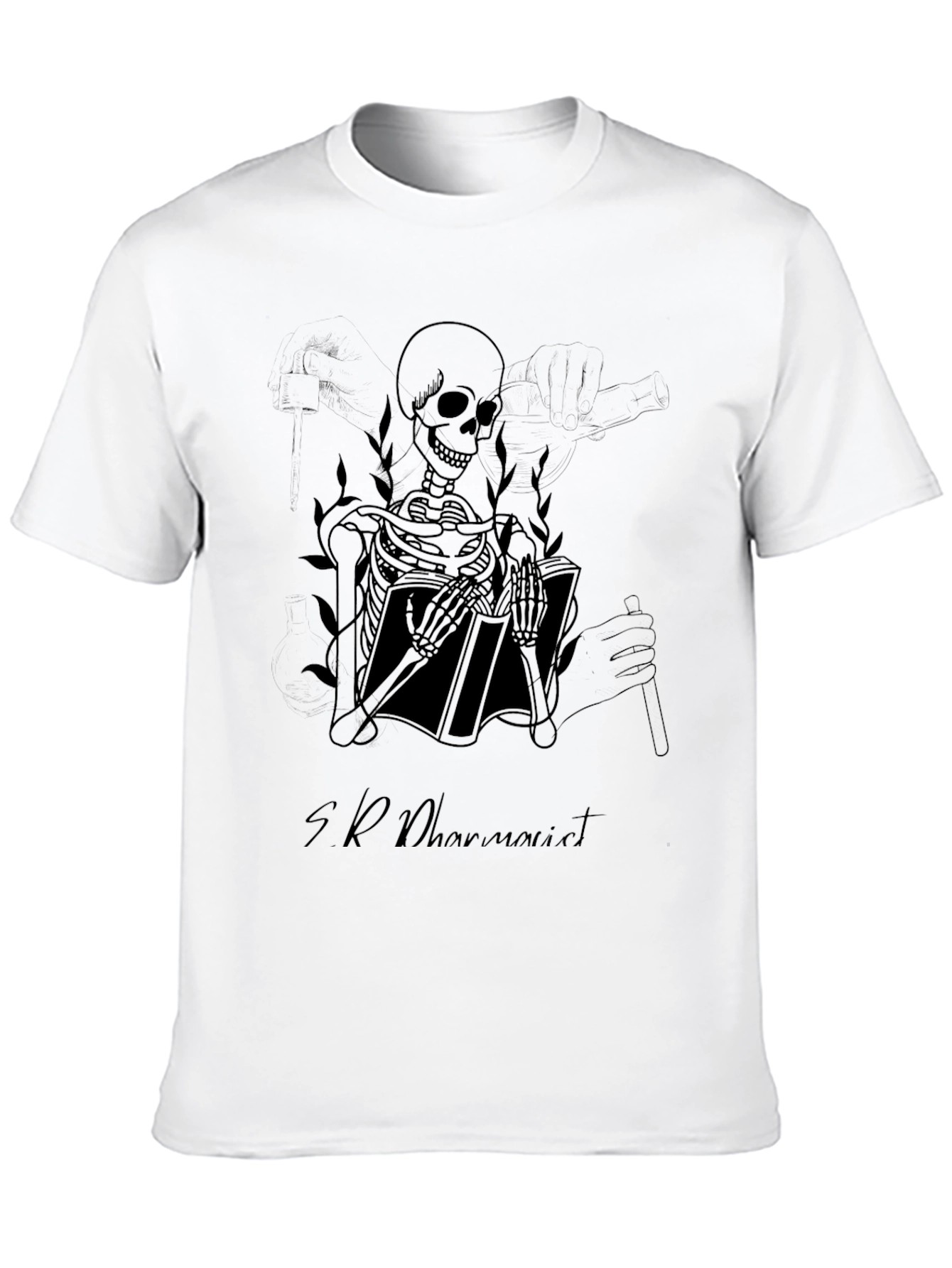 Skeleton Book Reader T-Shirt - Dark Humor Tee