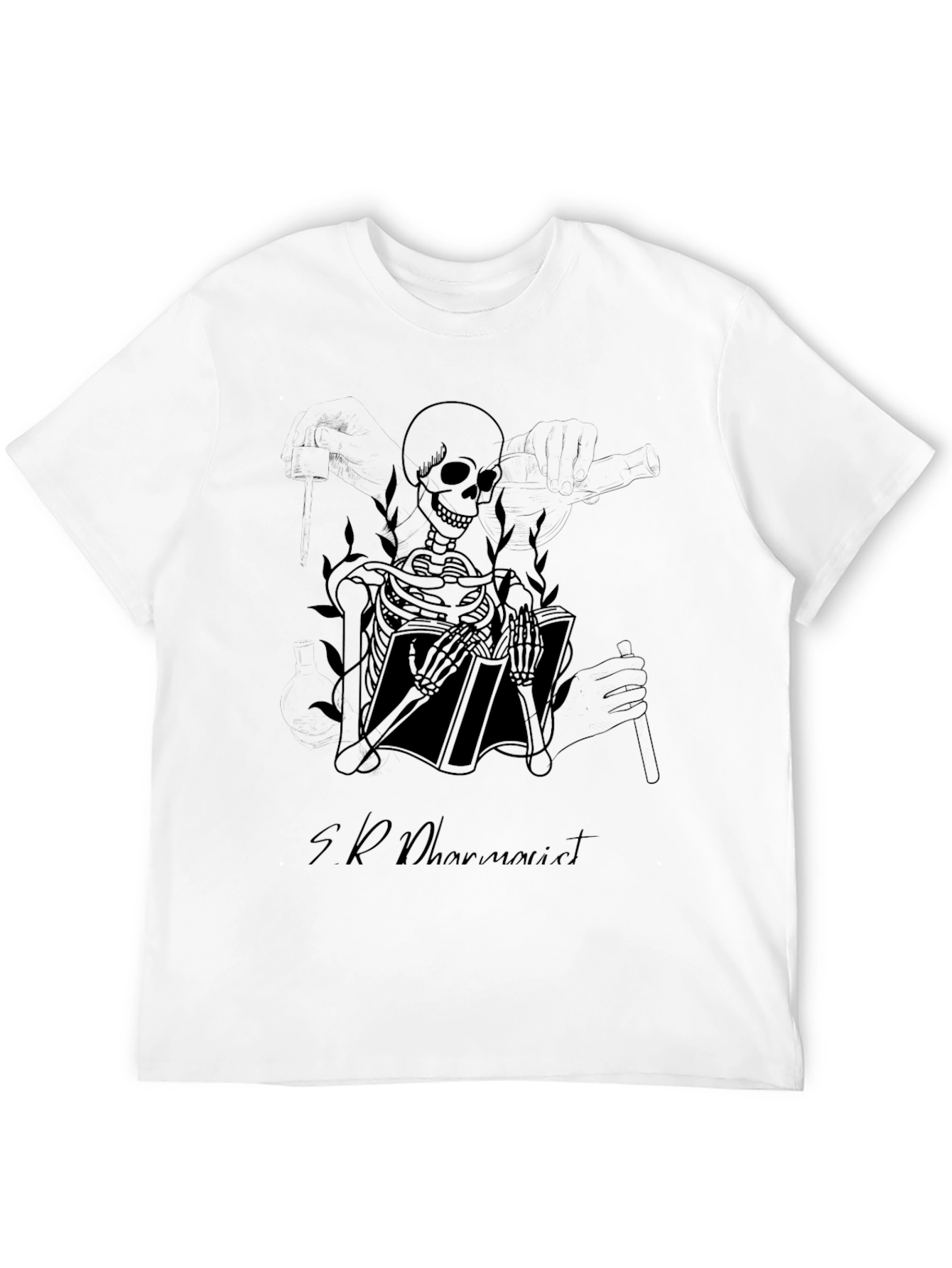 Skeleton Book Reader T-Shirt - Dark Humor Tee