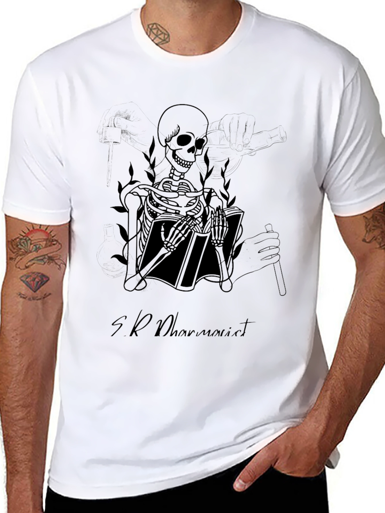 Skeleton Book Reader T-Shirt - Dark Humor Tee