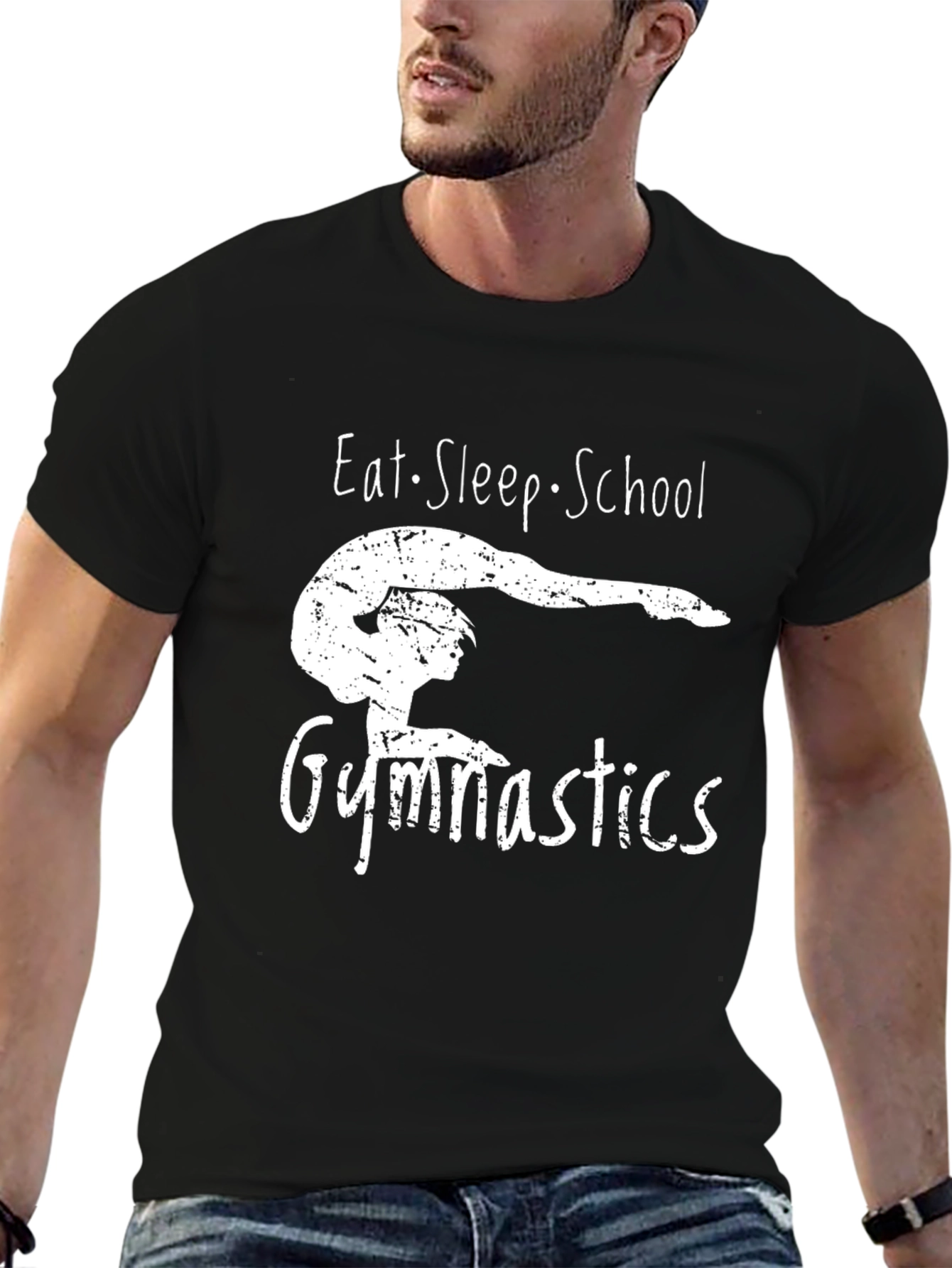Eat Sleep School Gymnastics Graphic Tee