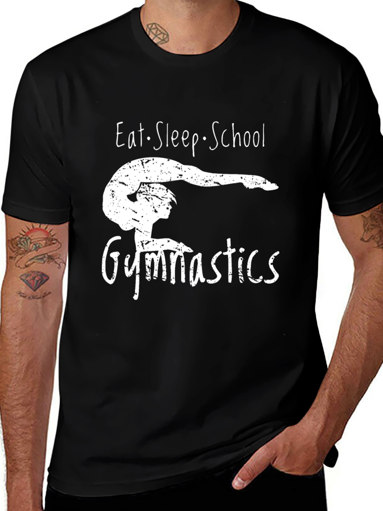 Eat Sleep School Gymnastics Graphic Tee