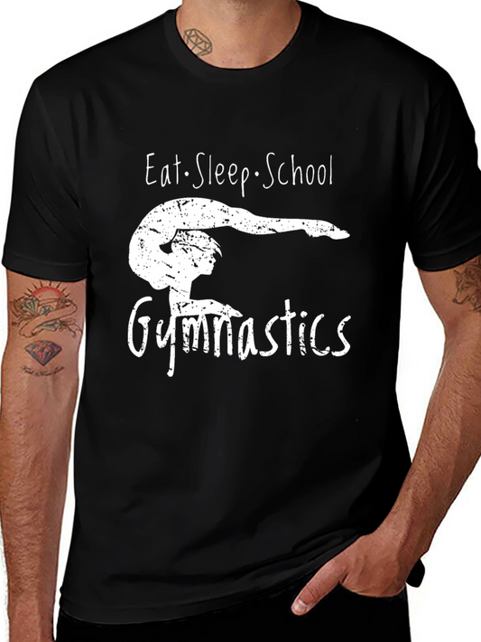 Eat Sleep School Gymnastics Graphic Tee