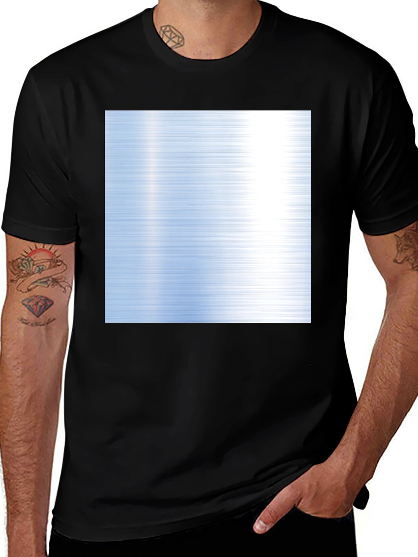 Modern Brushed Steel Graphic Tee - Black