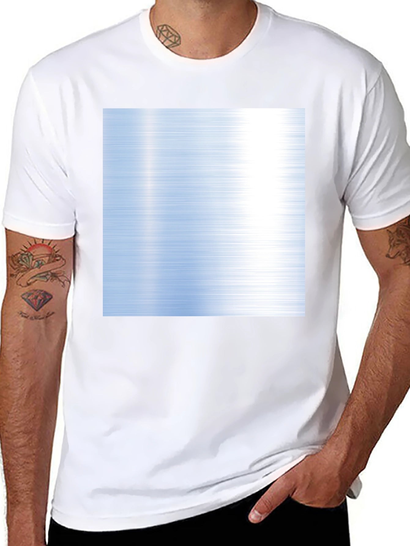 Modern Brushed Steel Graphic Tee - Black