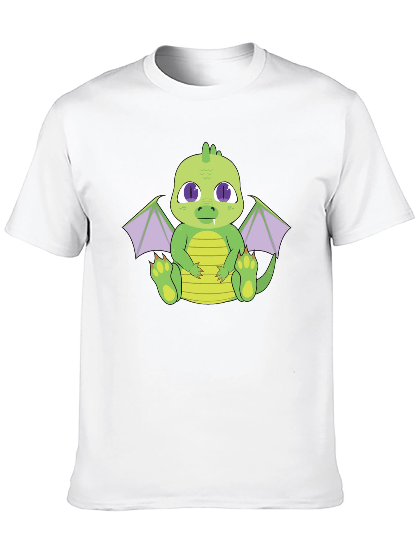 Cute Dragon Graphic Tee - Black Cotton T-Shirt