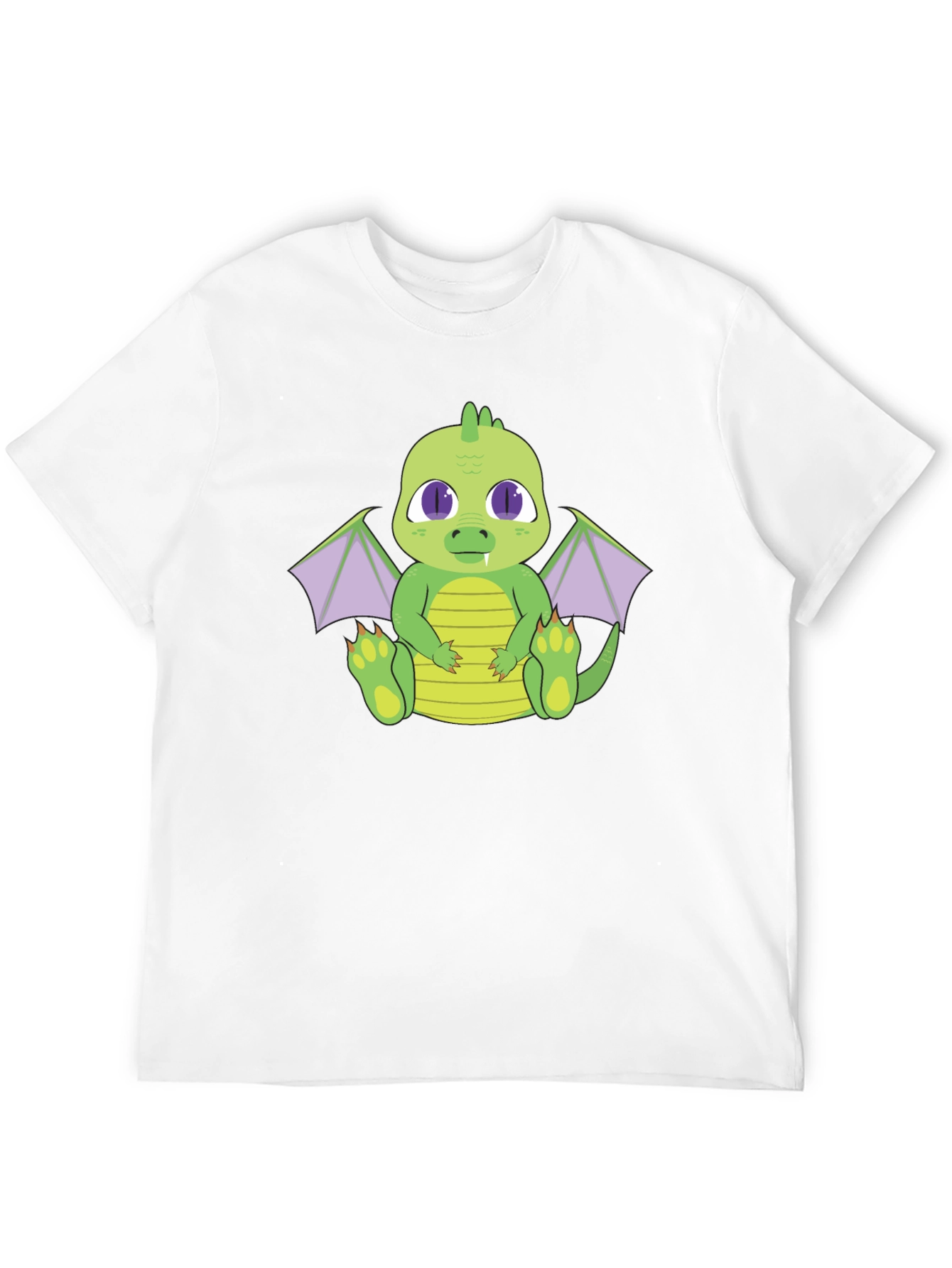 Cute Dragon Graphic Tee - Black Cotton T-Shirt