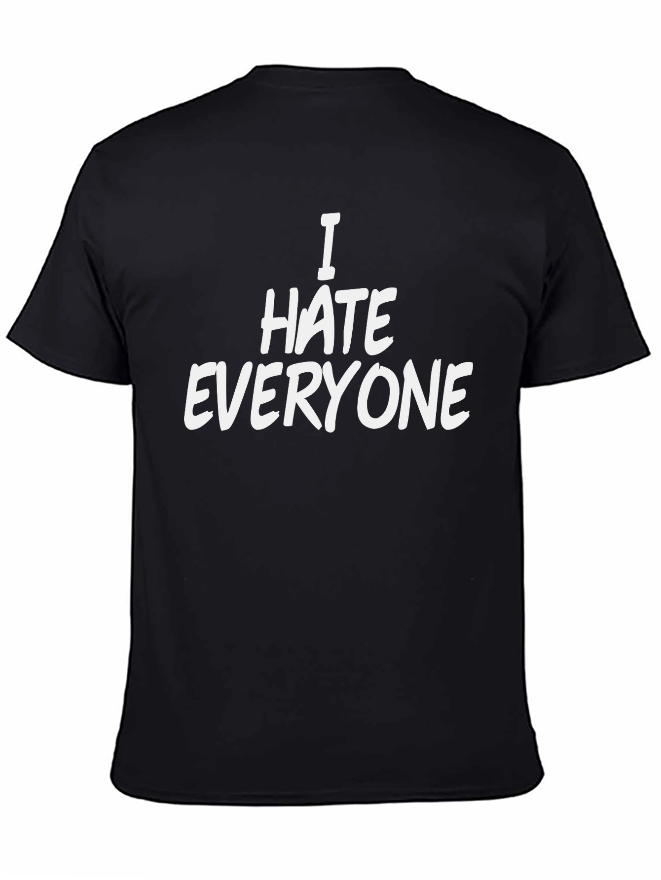 I Hate Everyone Black Cotton Graphic Tee