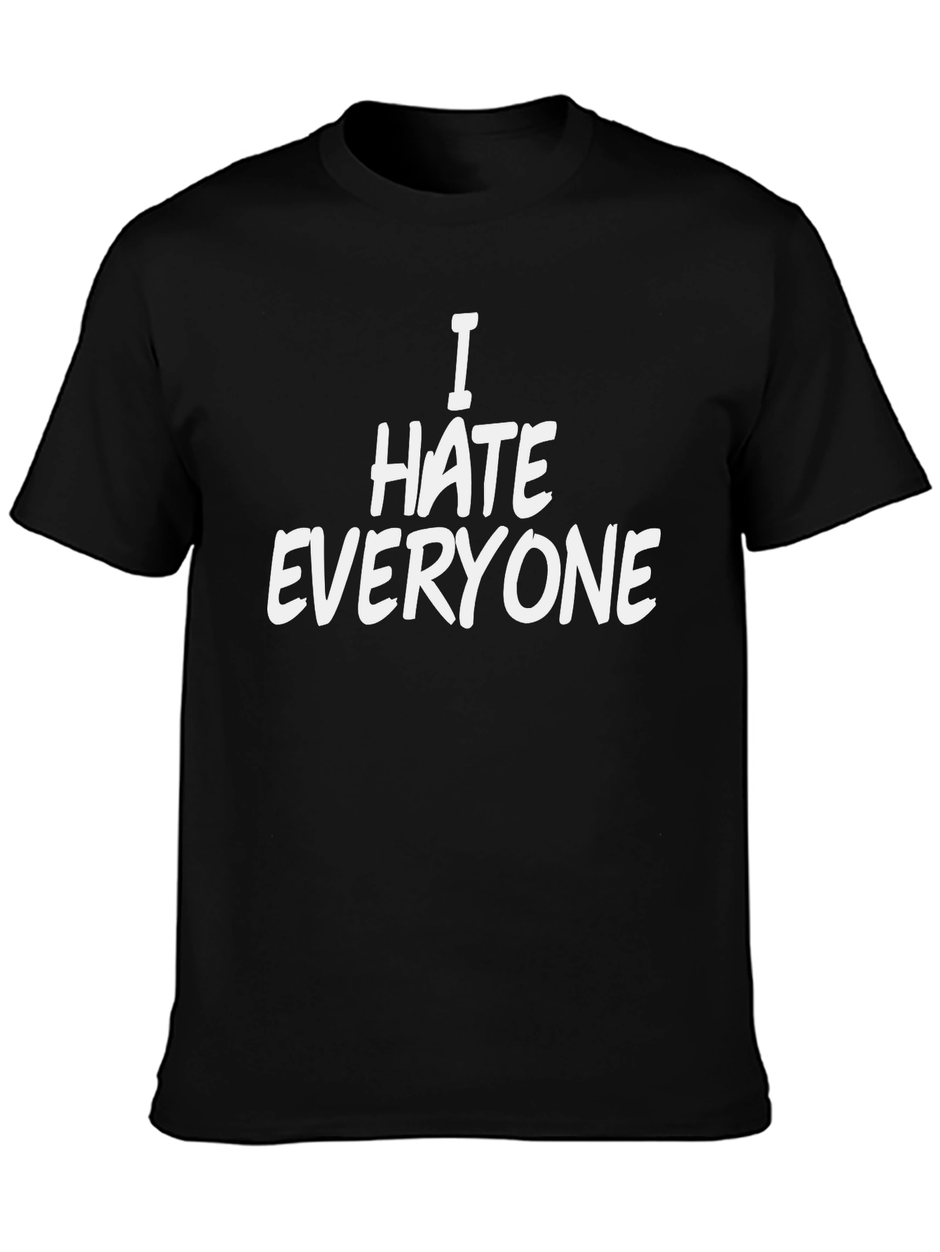 I Hate Everyone Black Cotton Graphic Tee