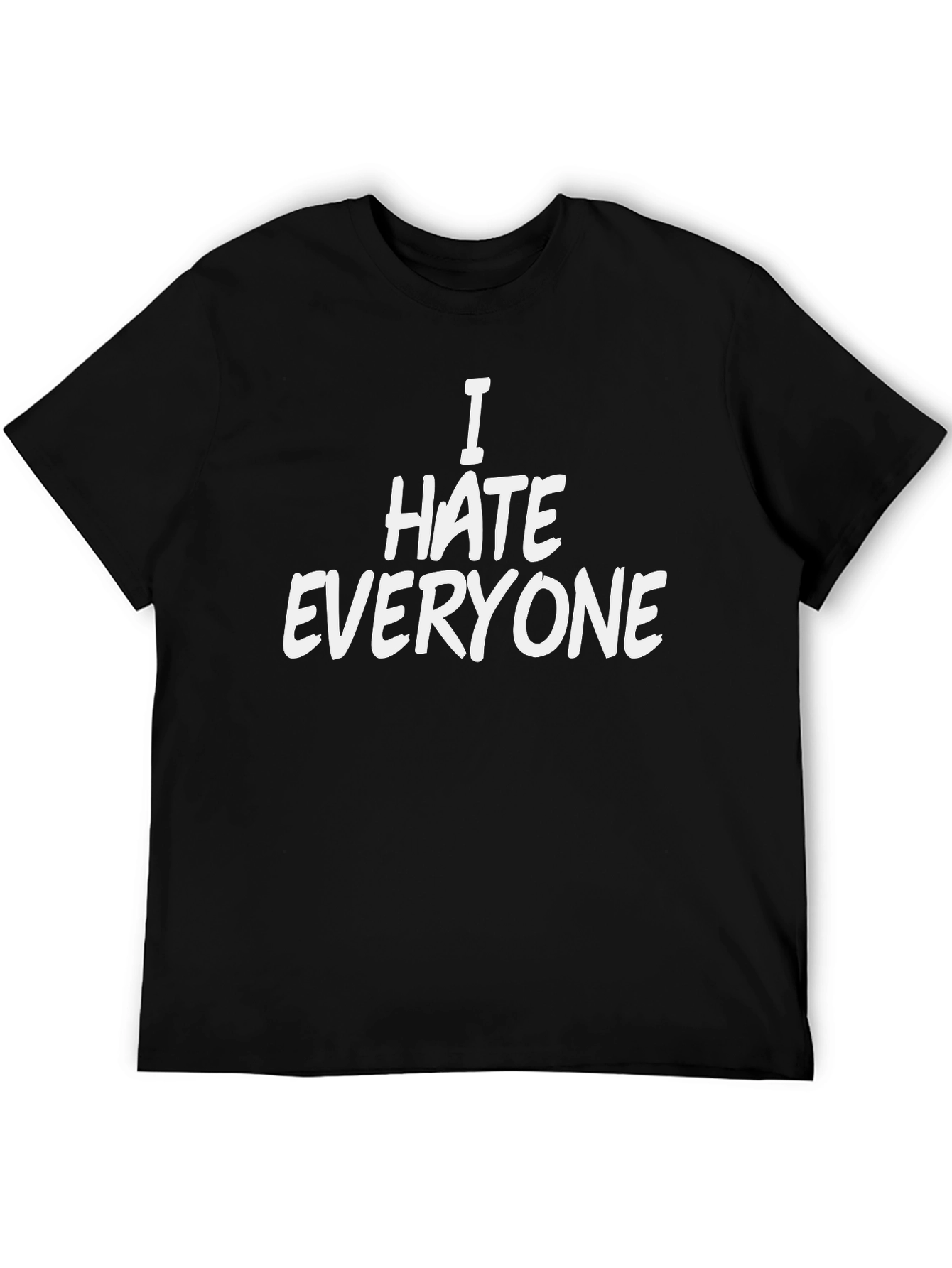I Hate Everyone Black Cotton Graphic Tee